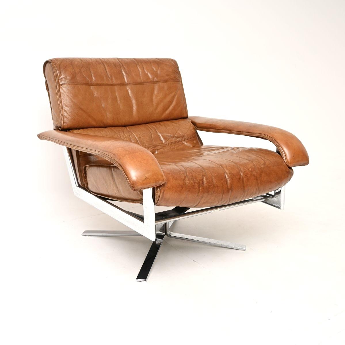 Vintage Leather & Chrome Swivel Armchair by Pieff (1 of 10) Vintage Leather & Chrome Swivel Armchair by Pieff (1 of 10)