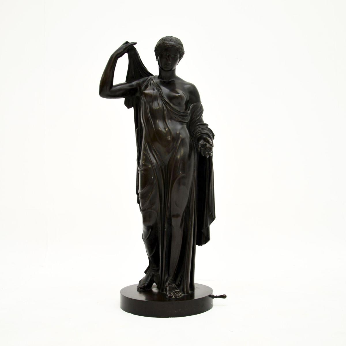 Large Antique French Bronze Neoclassical Robed Lady (1 of 13)