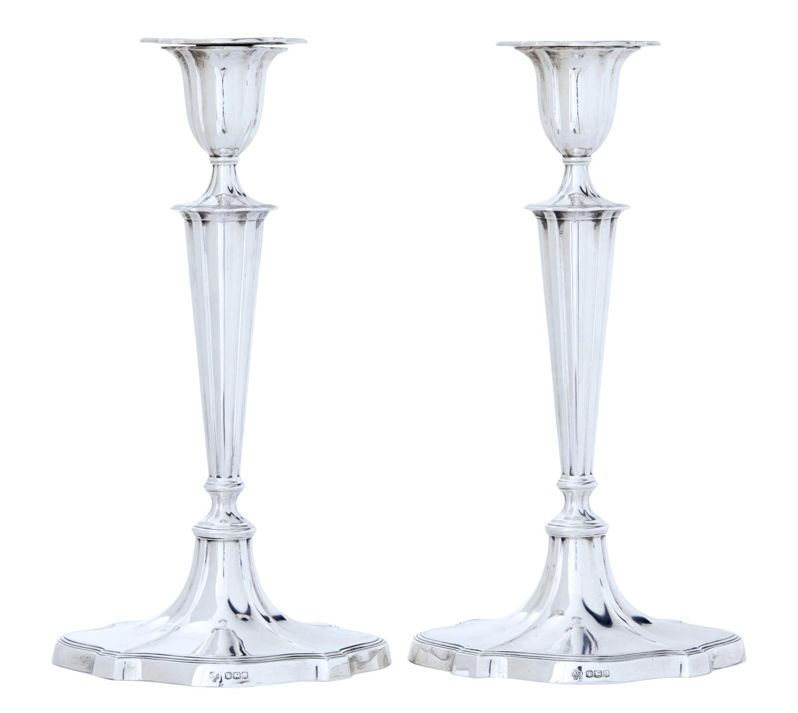Pair of Early 20th Century Sterling Silver Candlesticks (1 of 8)