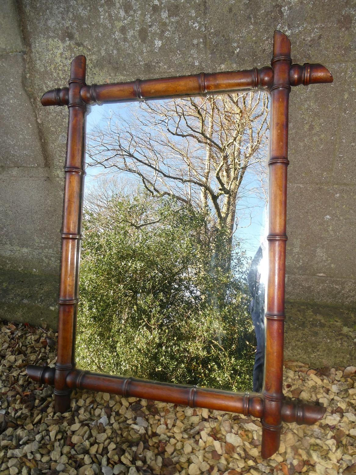 19th Century Faux Bamboo Mirror (1 of 7) 19th Century Faux Bamboo Mirror (1 of 7)