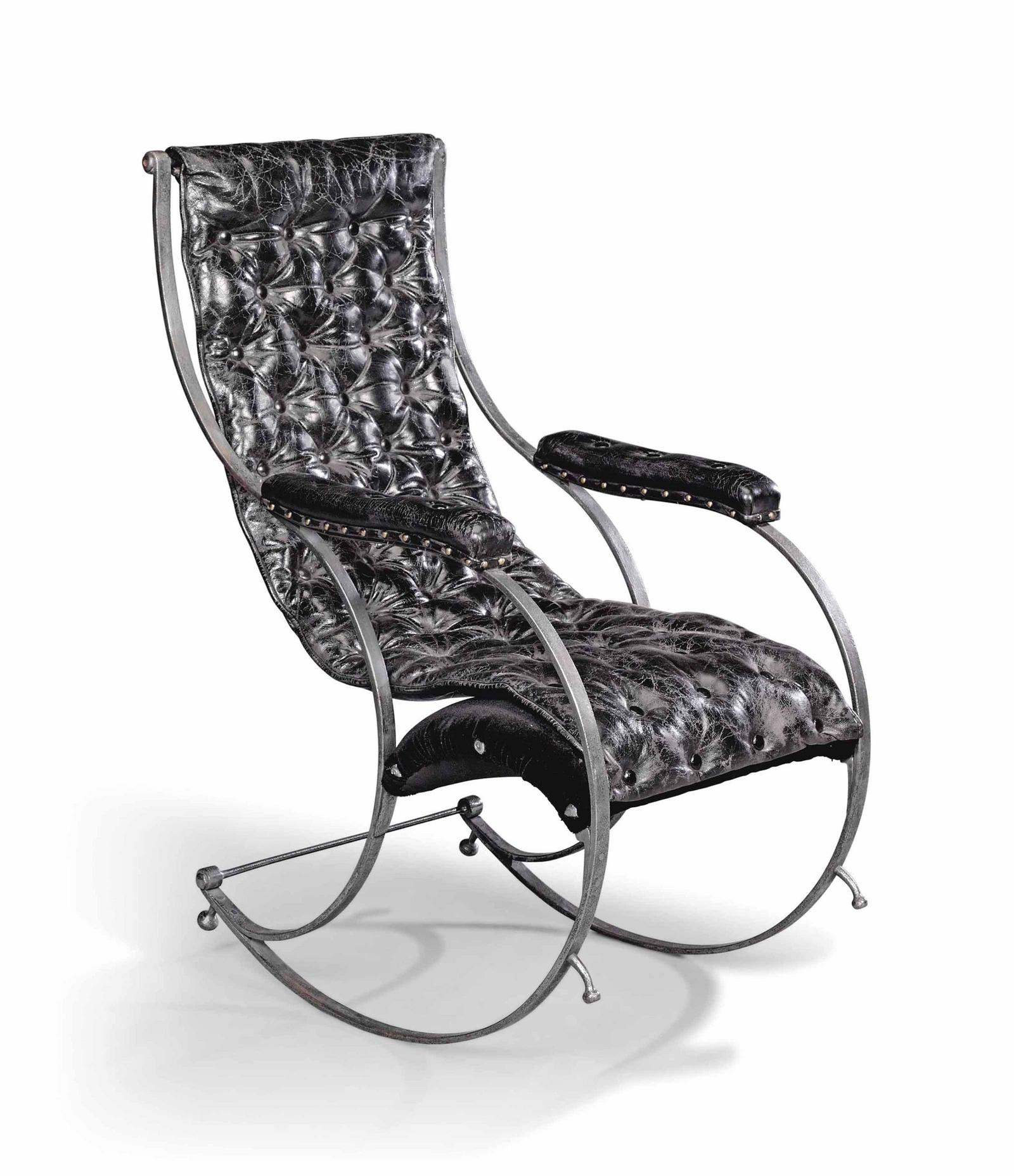 Steel & Leather Rocking Chair in the Manner of R.W Winfield (1 of 1)