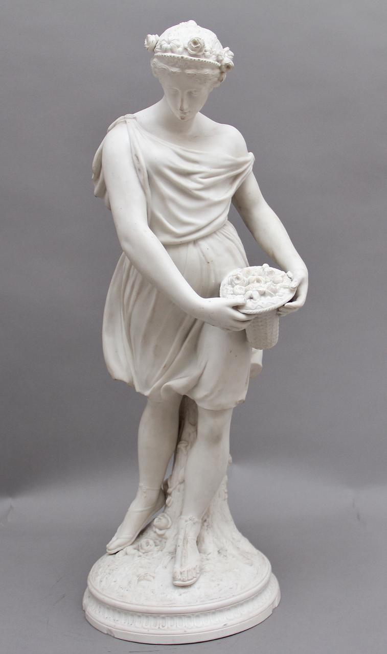 19th Century Parian Figure of a Flower Maiden (1 of 10)