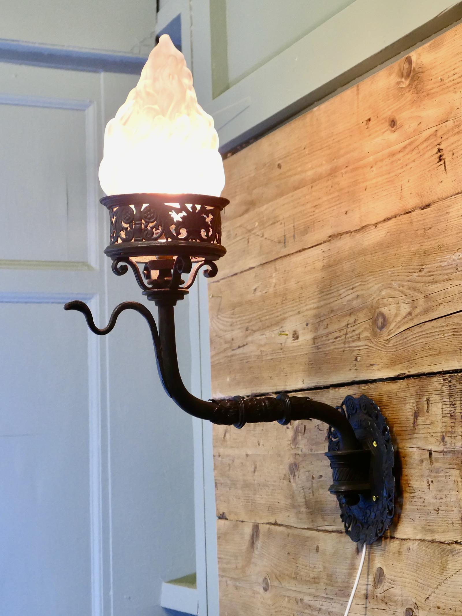 Large & Heavy Gothic Iron Castle  Wall Light (1 of 6)