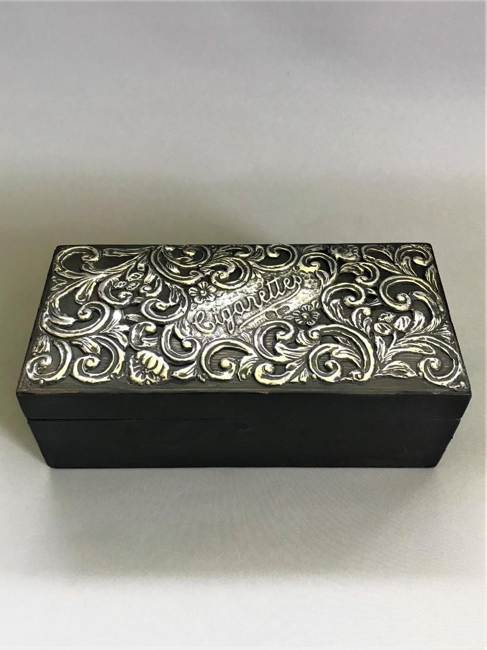 Lovely Edwardian Silver Embossed Cigarette Box (1 of 7)