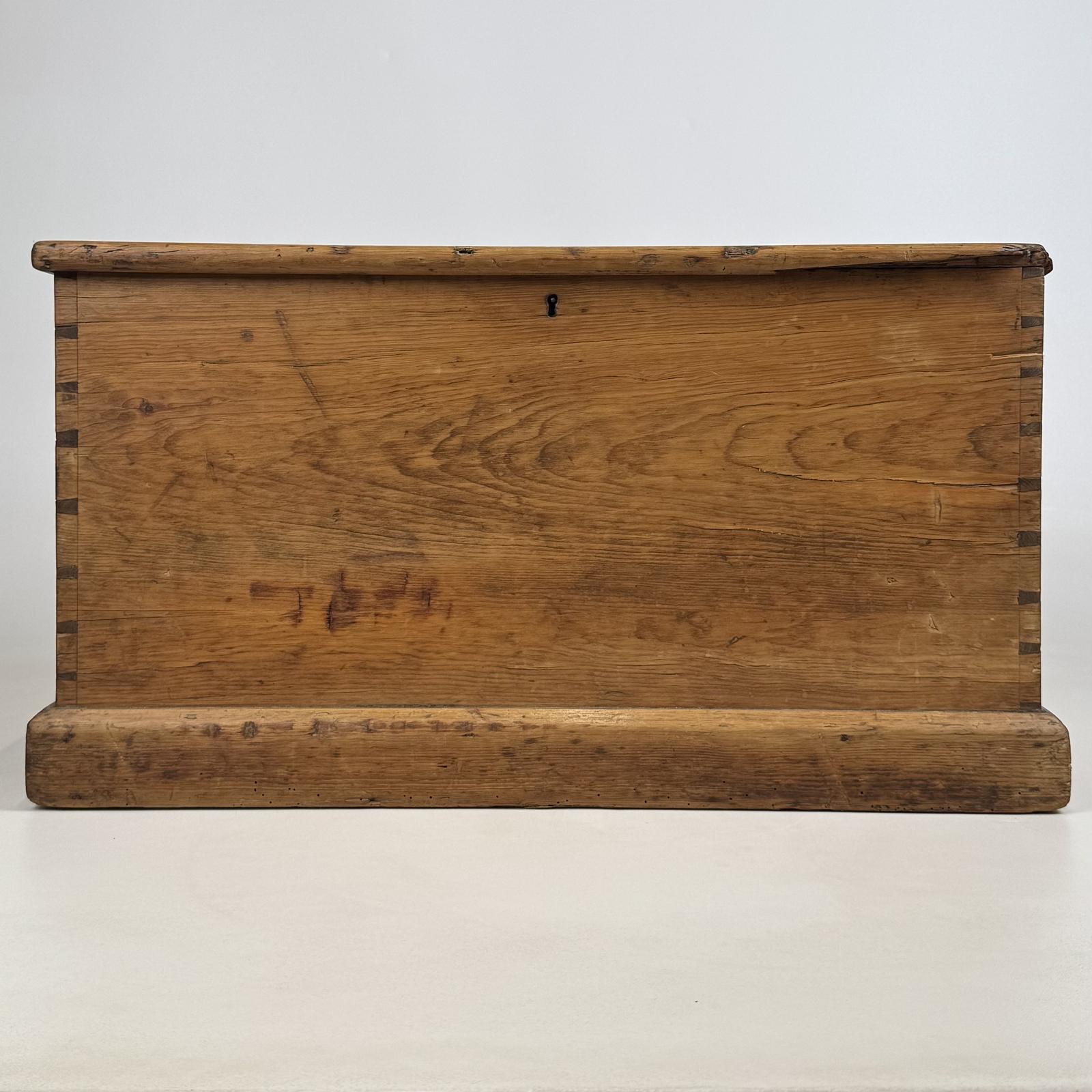 Antique 19th Century Rustic Pine Blanket Box (1 of 11)