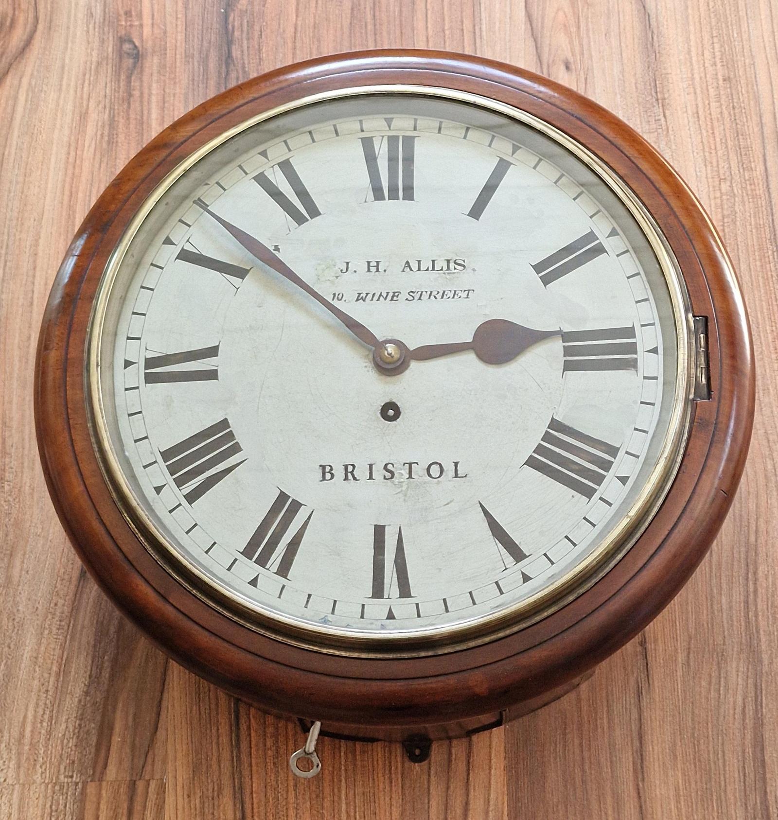 J H Allis Bristol Fusee Dial Wall Clock (1 of 5)