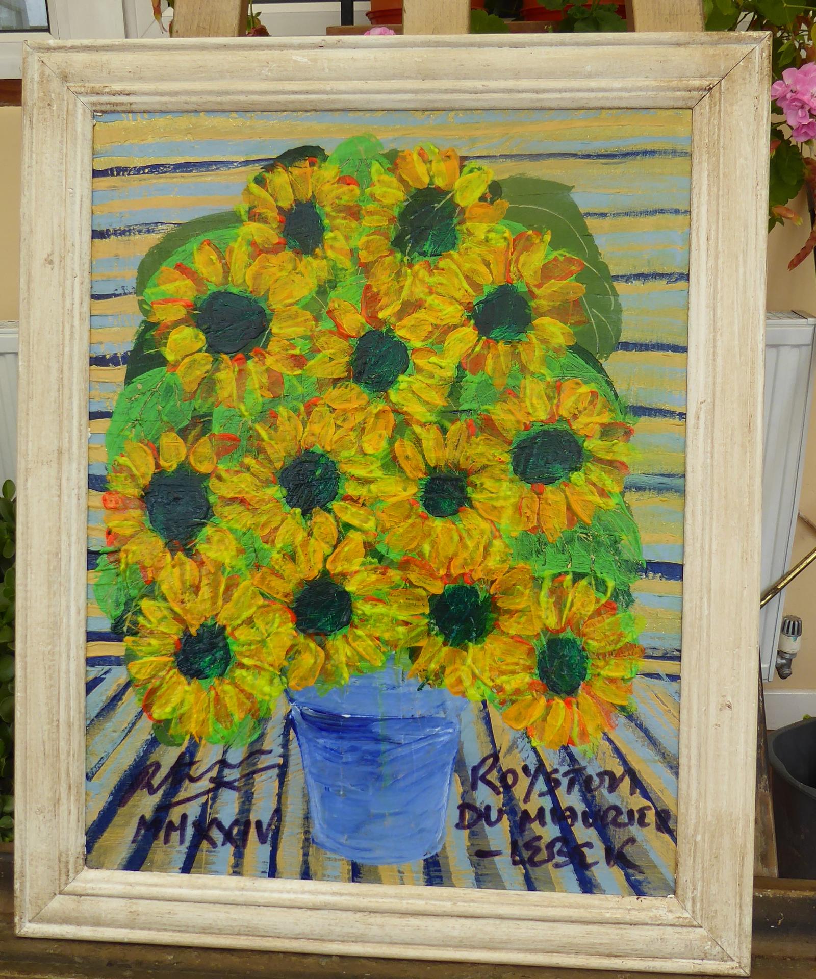 Oil on Canvas Yellow Flowers Listed Artist Royston Du Maurier Lebek (1 of 12) Oil on Canvas Yellow Flowers Listed Artist Royston Du Maurier Lebek (1 of 12)