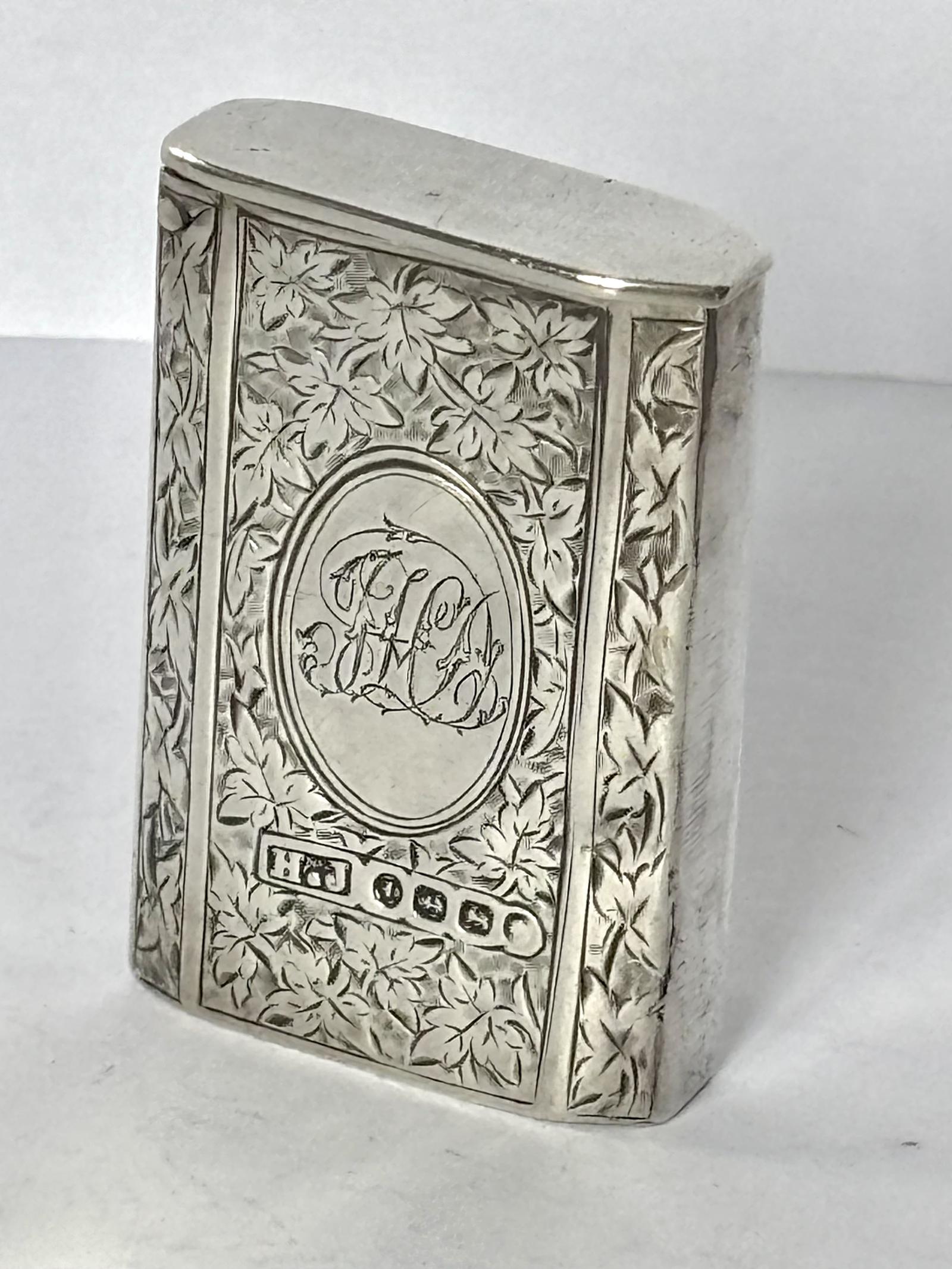 Victorian Silver Flip Top Vesta Case - Howard James - Birmingham 1885 (1 of 9) Victorian Silver Flip Top Vesta Case - Howard James - Birmingham 1885 (1 of 9)