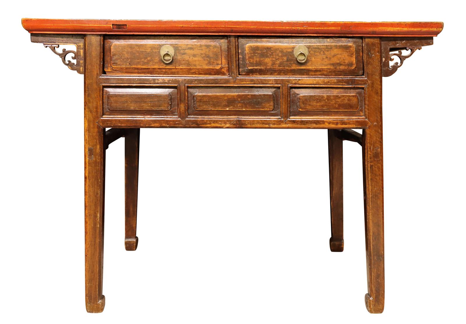 Antique Chinese Hardwood Side Table with Drawers, c.1820 (1 of 5)