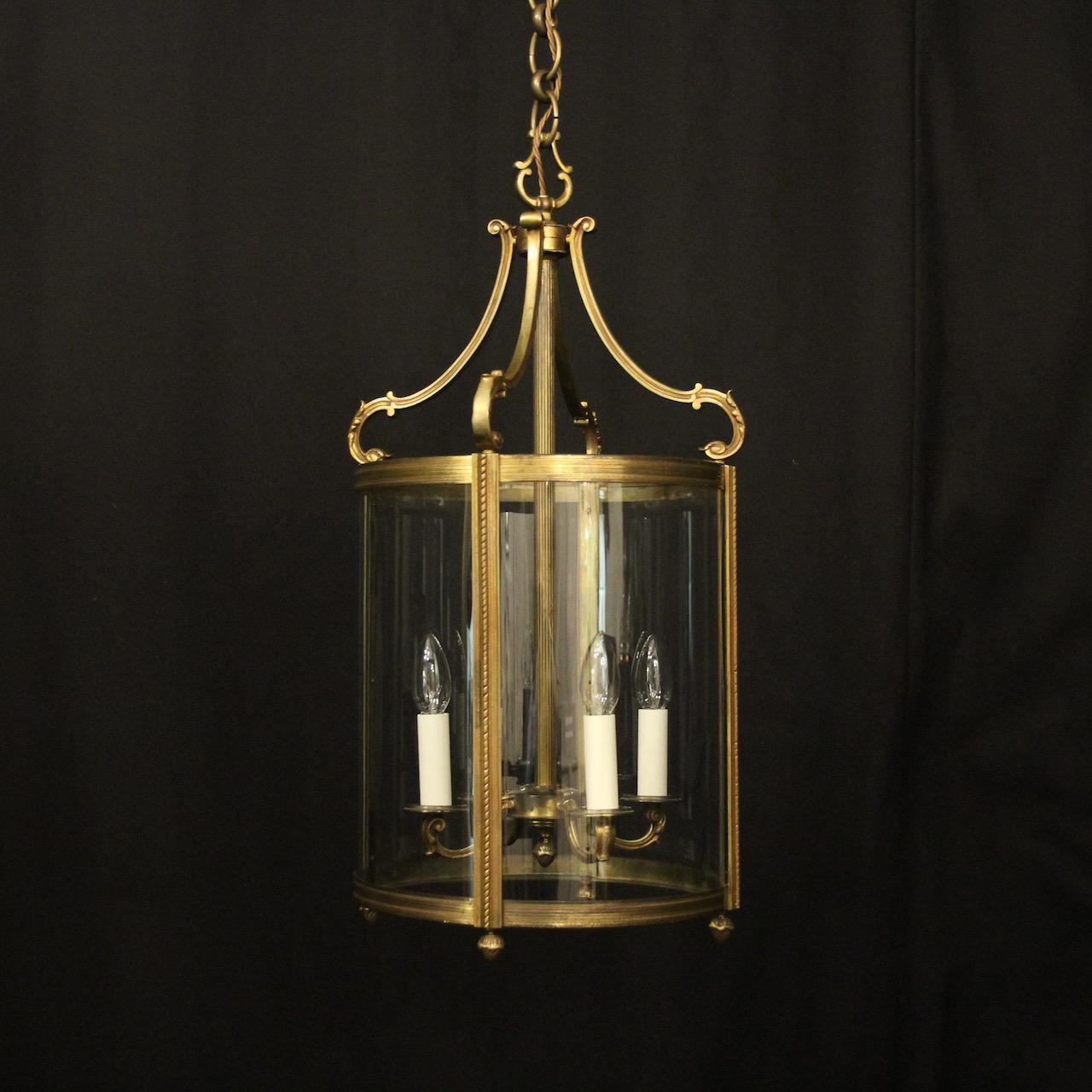 French Gilded Bronze Antique Hall Lantern (1 of 10)