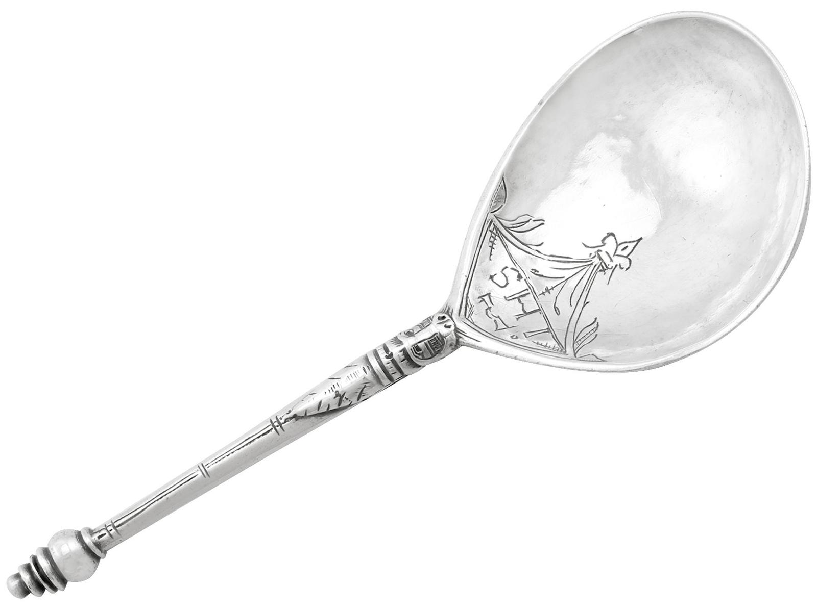Norwegian Silver Spoon - Antique c.1650 (1 of 6)