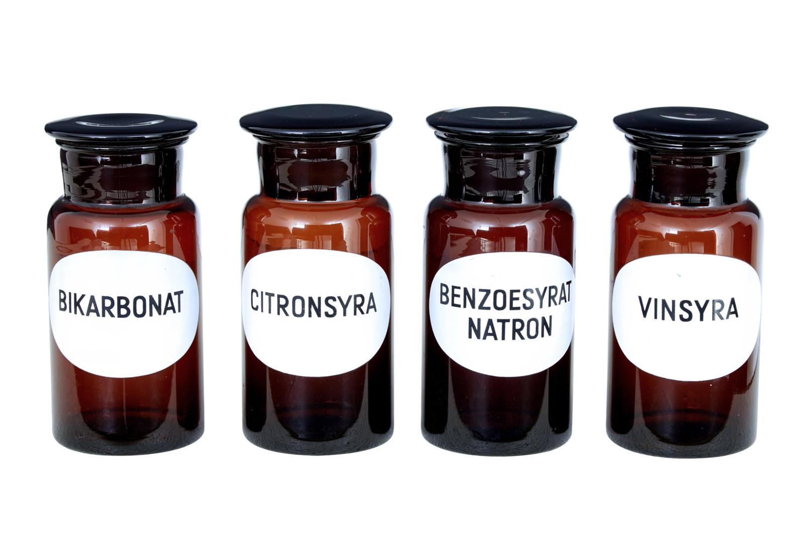 4 Mid 20th Century Swedish Apothecary Glass Jars (1 of 6)