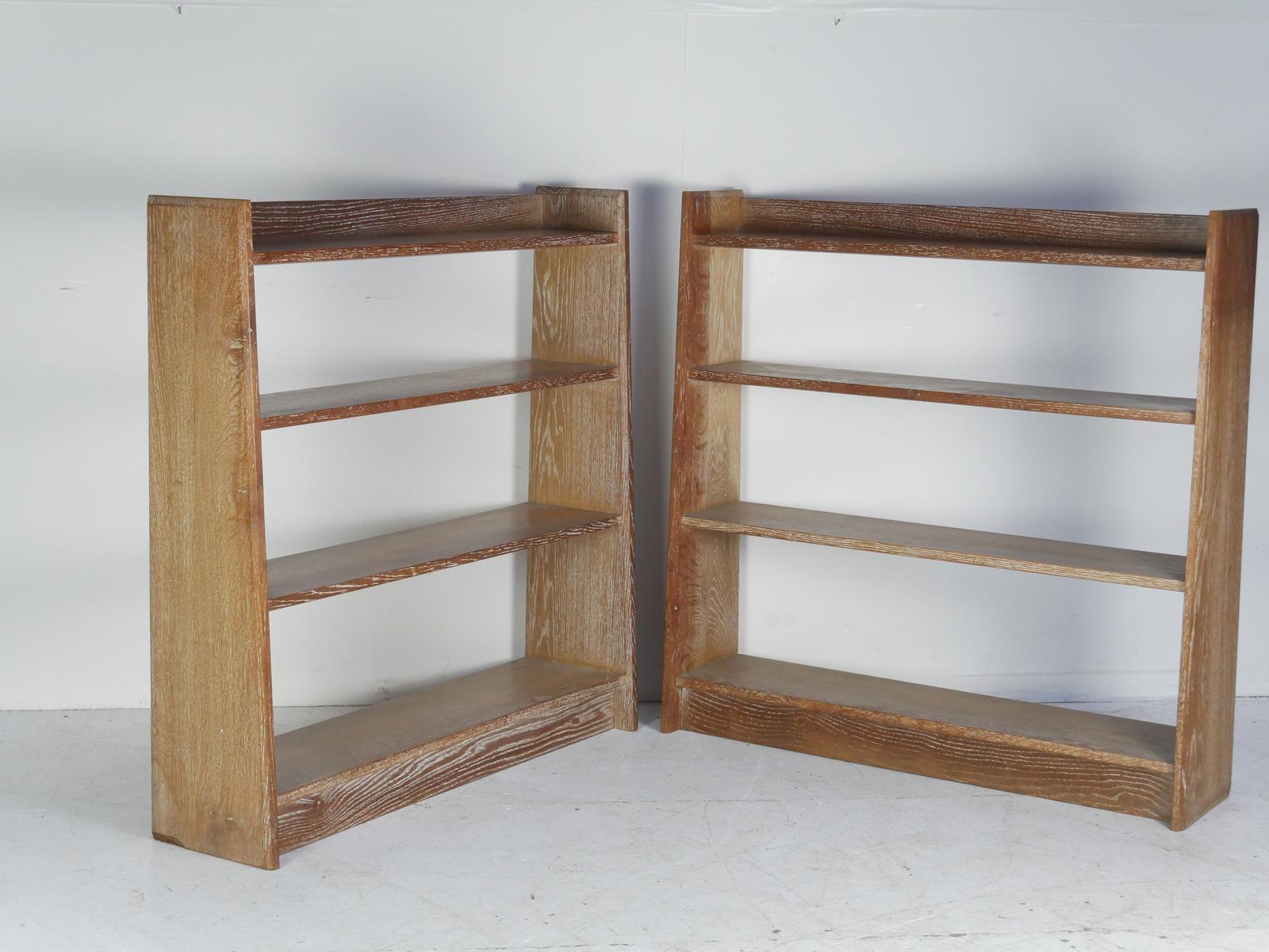 Pair Limed Oak Bookshelves (1 of 8)