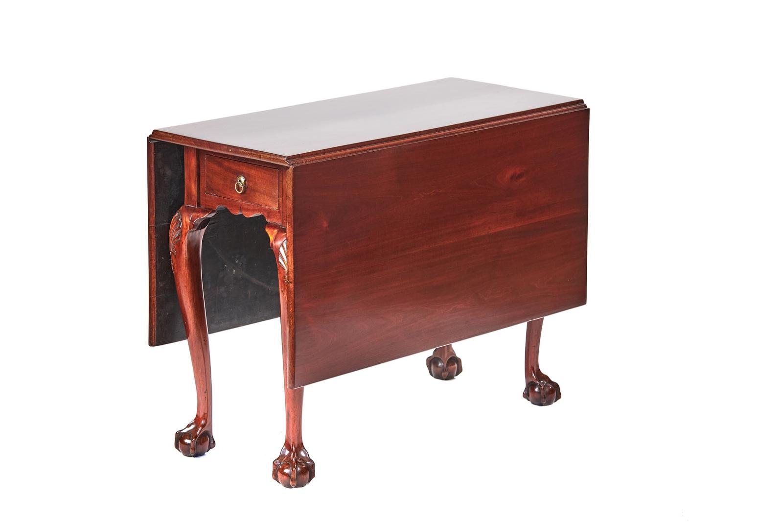 Mahogany Drop Leaf Table Carved Shell & Claw & Ball Feet c.1920 (1 of 5) Mahogany Drop Leaf Table Carved Shell & Claw & Ball Feet c.1920 (1 of 5)