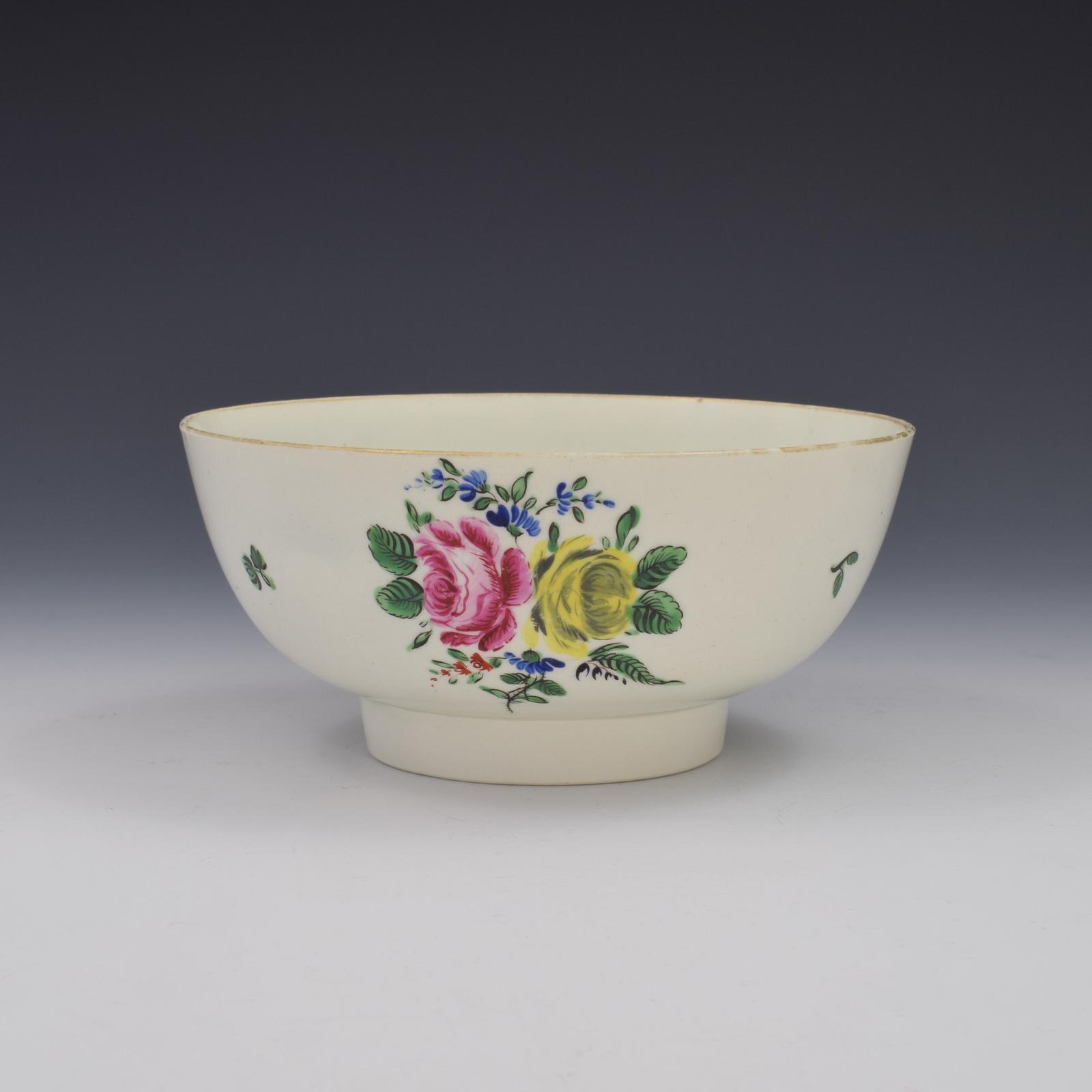 Large First Period Worcester Porcelain Polychrome Slop Bowl c.1765 (1 of 6)