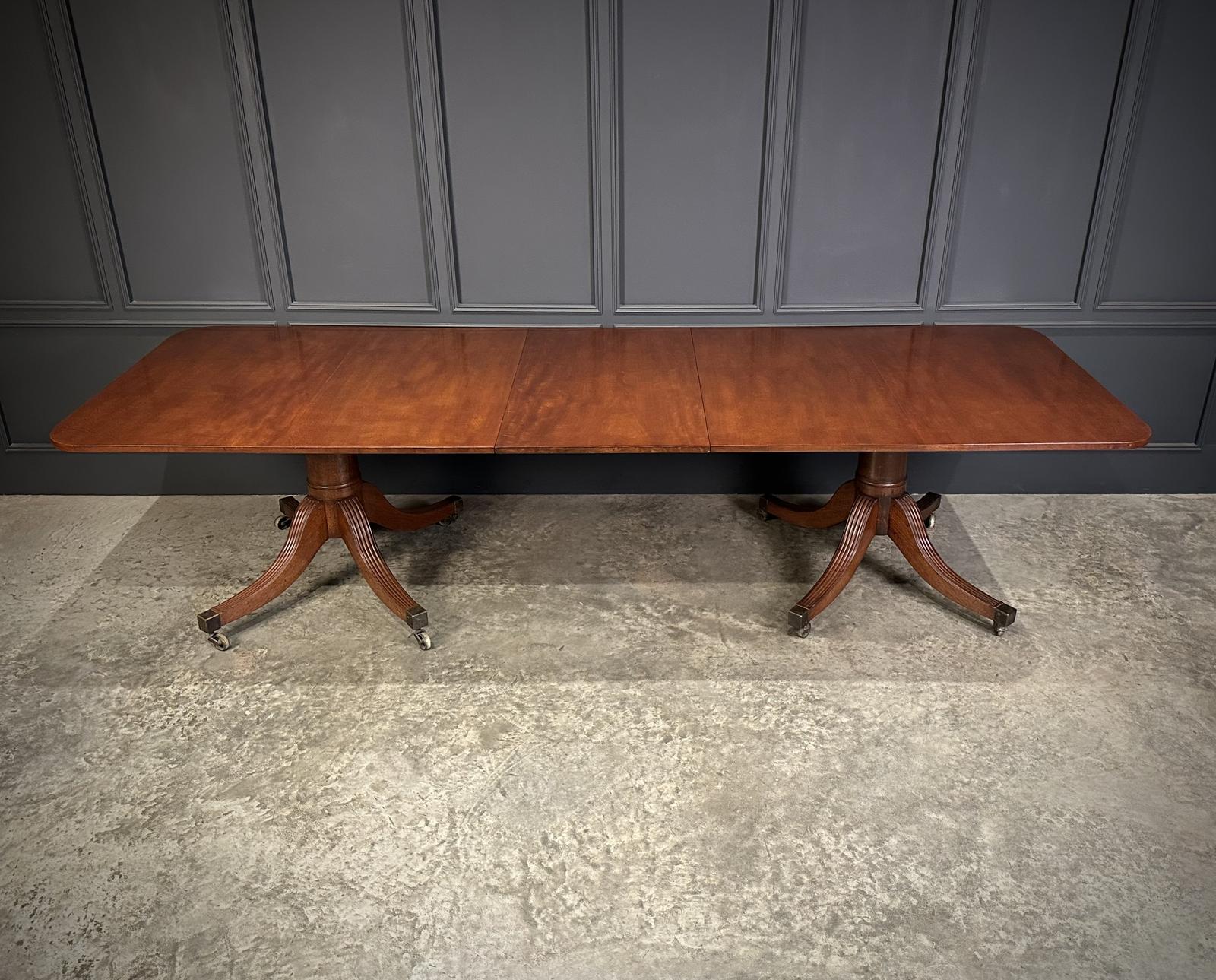 Mahogany Twin Pillar Extending Dining Table (1 of 14) Mahogany Twin Pillar Extending Dining Table (1 of 14)