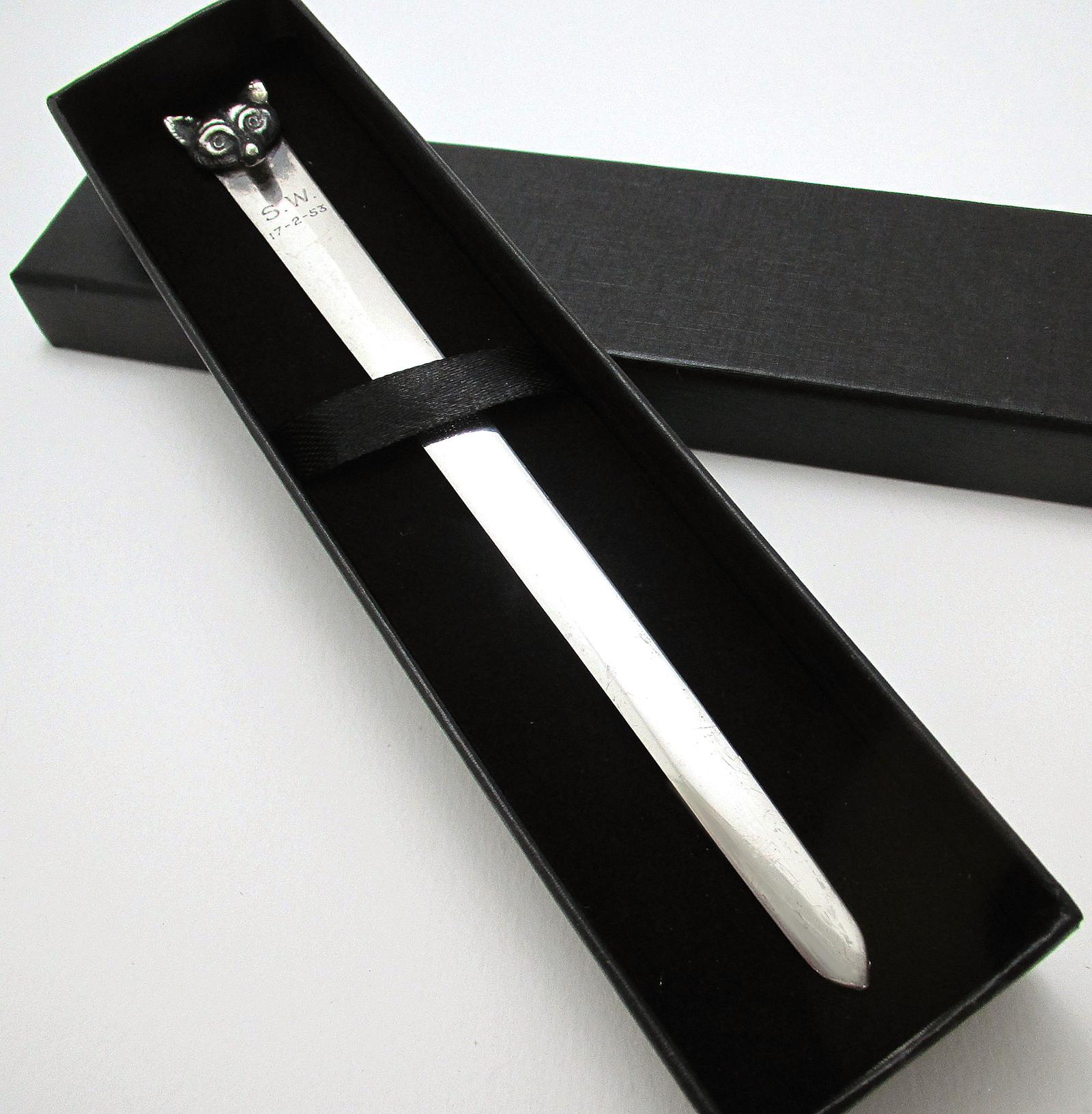 Mid Century 1952 Sterling Silver Vintage Letter Opener with Solid Cast Fox Head (1 of 6)