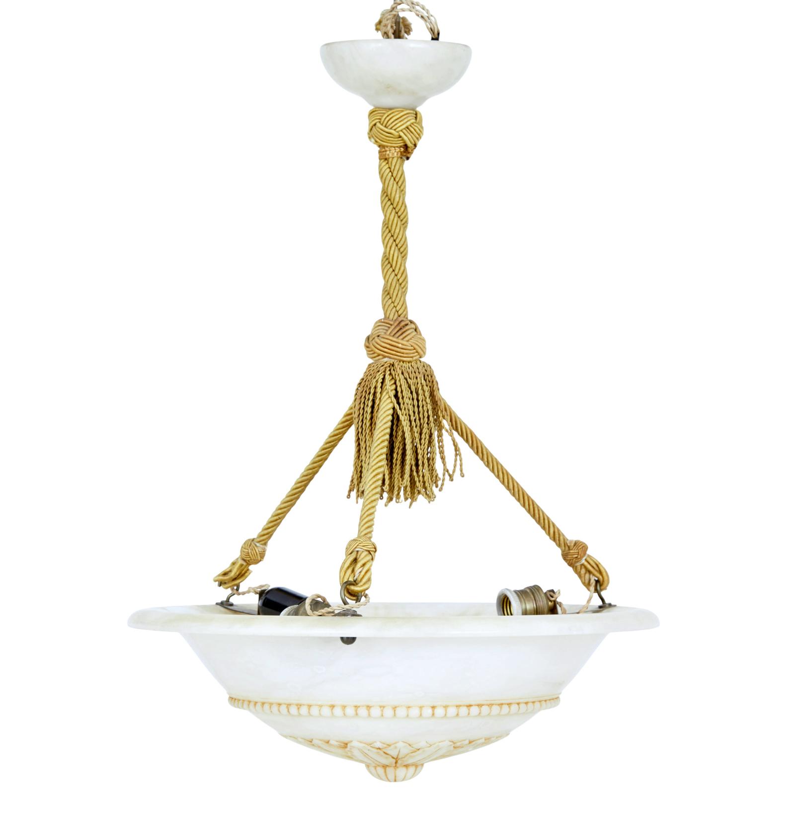 Art Deco Alabaster Pendant Light (1 of 6)