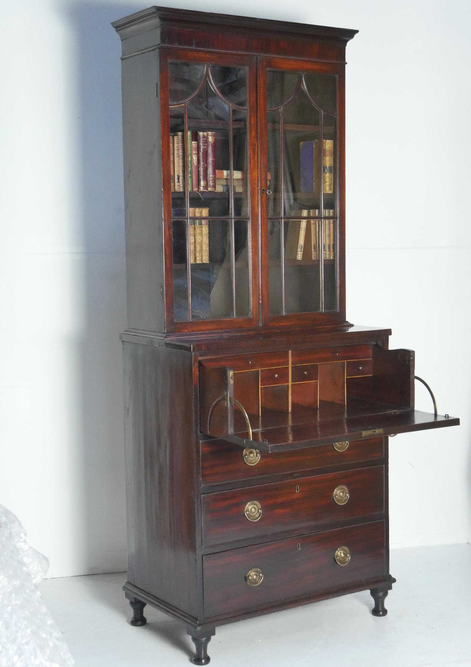 Small 19th Century Secretaire Bookcase 79cm Wide (1 of 8)