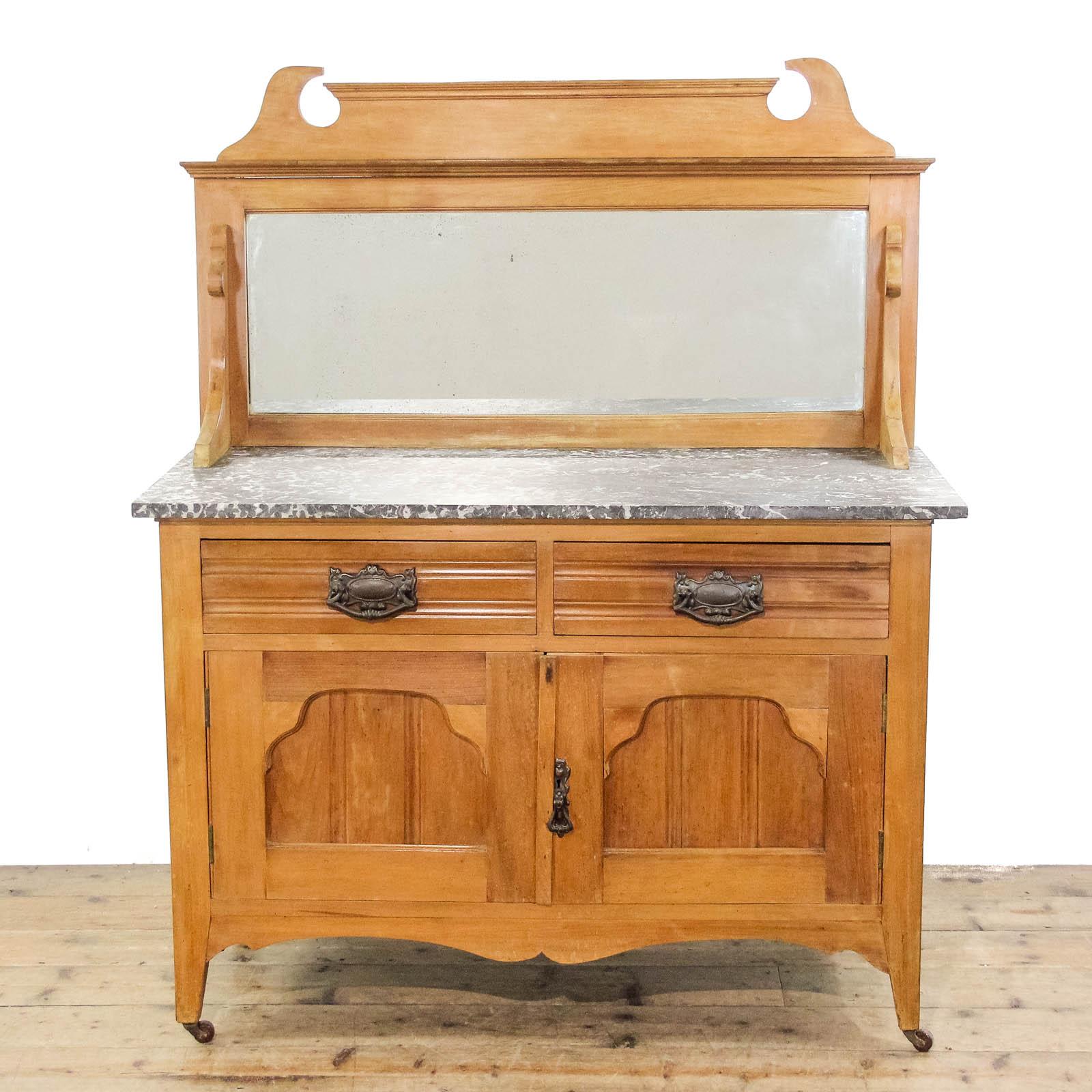 Antique Edwardian Walnut Marble Top Washstand (1 of 9)