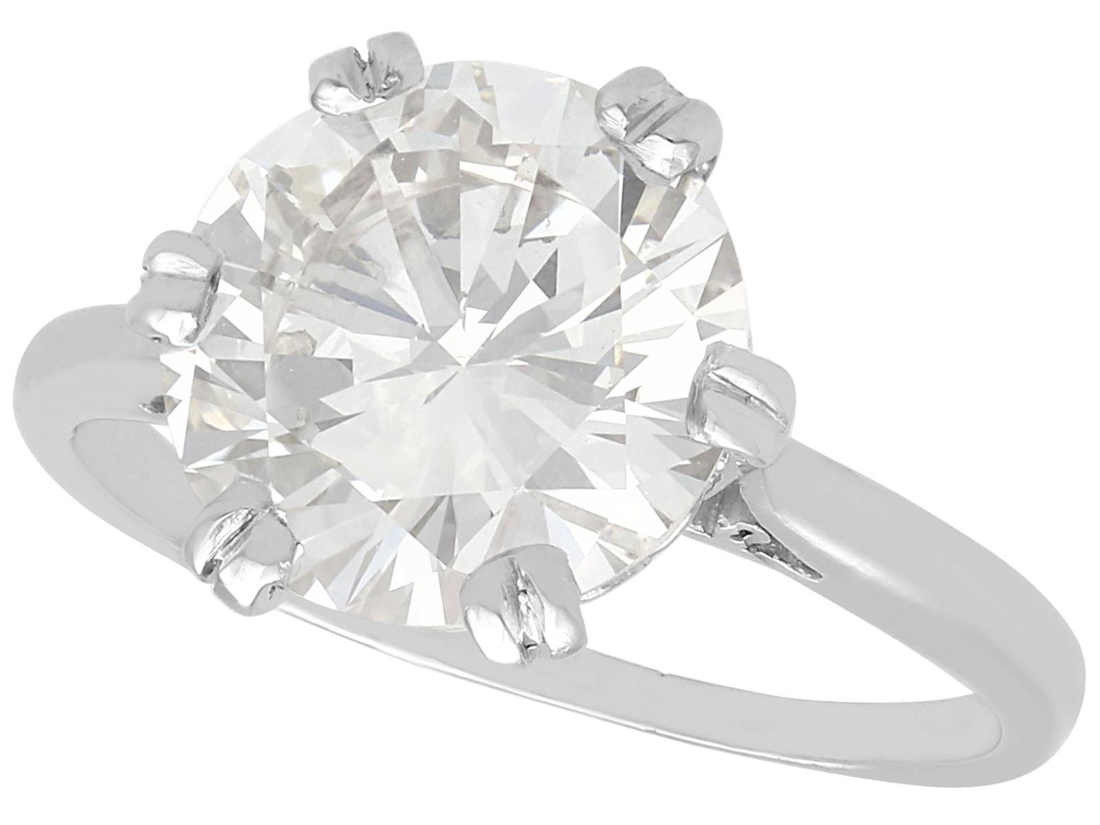 Vintage 3.03ct Diamond & Platinum Solitaire Ring c.1950 (1 of 12)