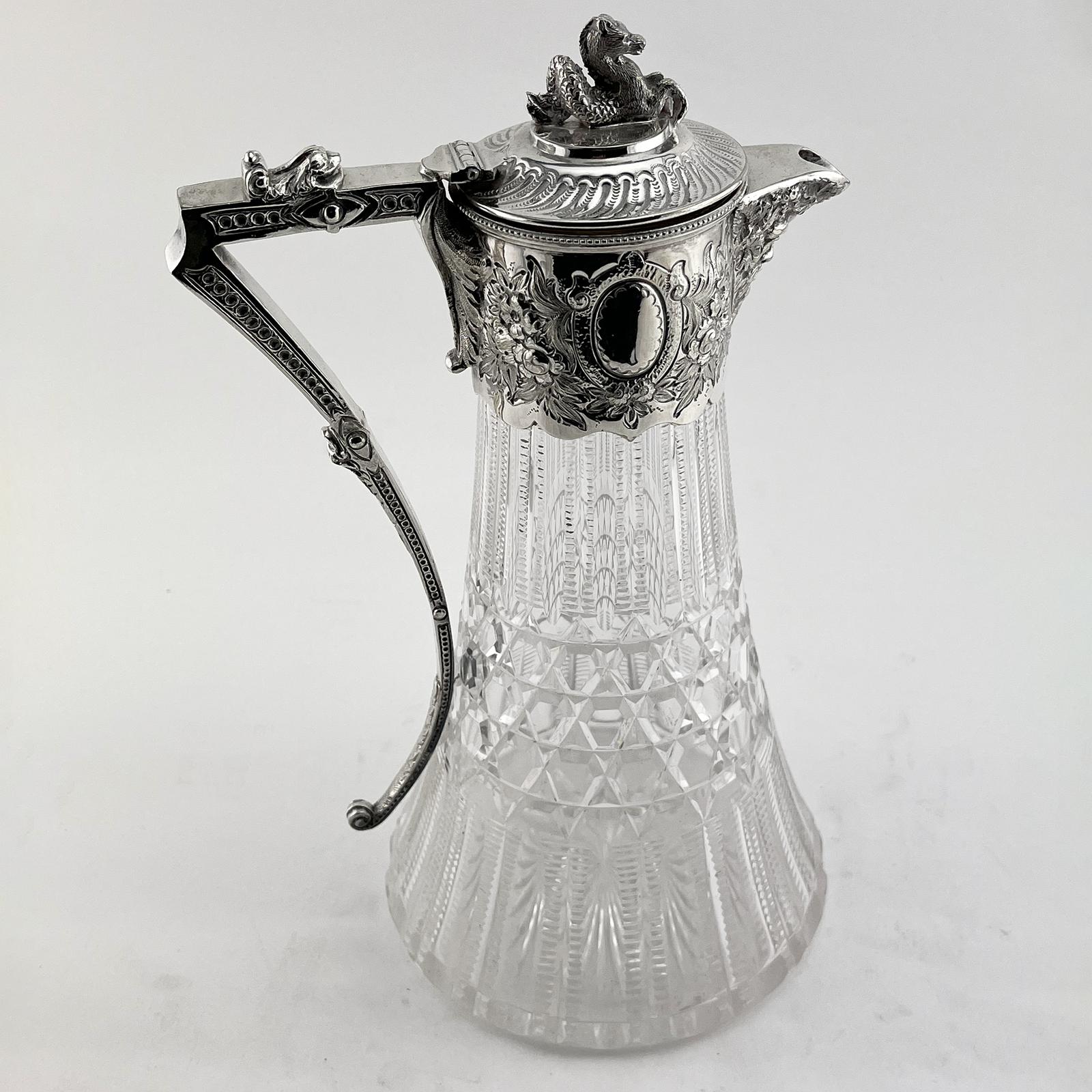 Superb Late Victorian Silver Plated and Cut Glass Claret Jug (1 of 6)