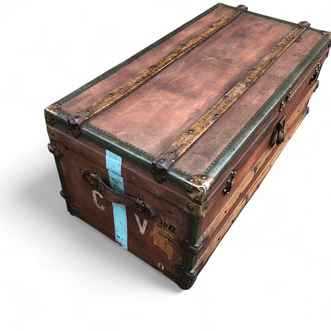 Vintage Wood & Canvas Travelling Trunk by A St Hubert (1 of 14) Vintage Wood & Canvas Travelling Trunk by A St Hubert (1 of 14)