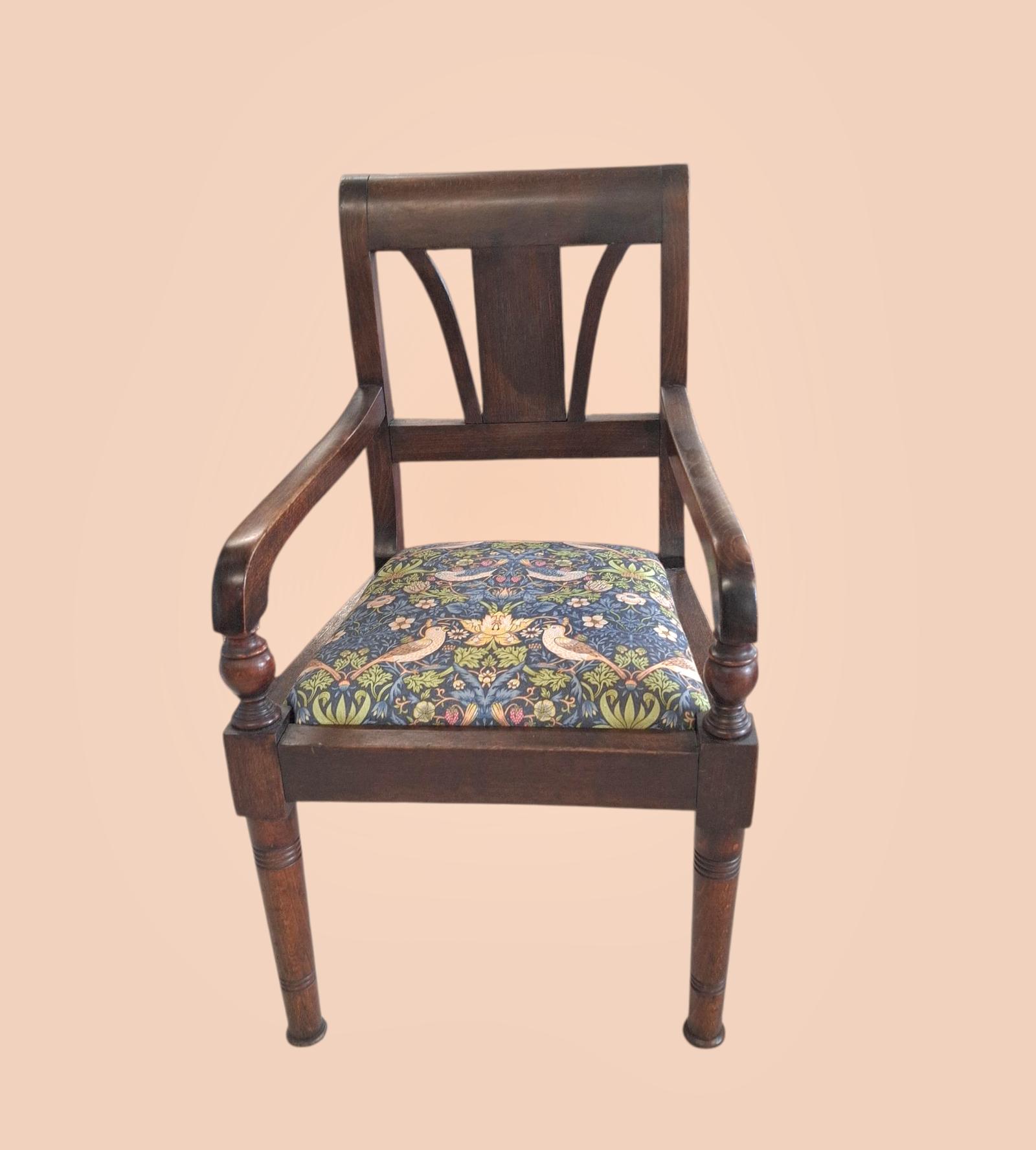 Vintage Oak Childs Armchair with William Morris Upholstery (1 of 3) Vintage Oak Childs Armchair with William Morris Upholstery (1 of 3)