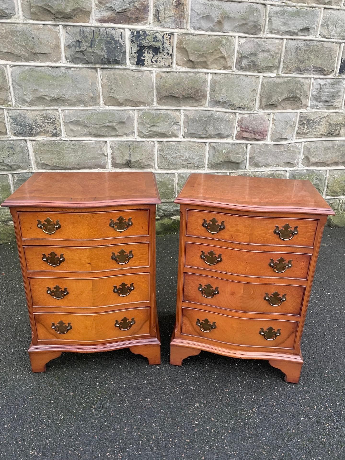 Pair Burr Walnut 4 Draw Bedside Chest Draws (1 of 14) Pair Burr Walnut 4 Draw Bedside Chest Draws (1 of 14)