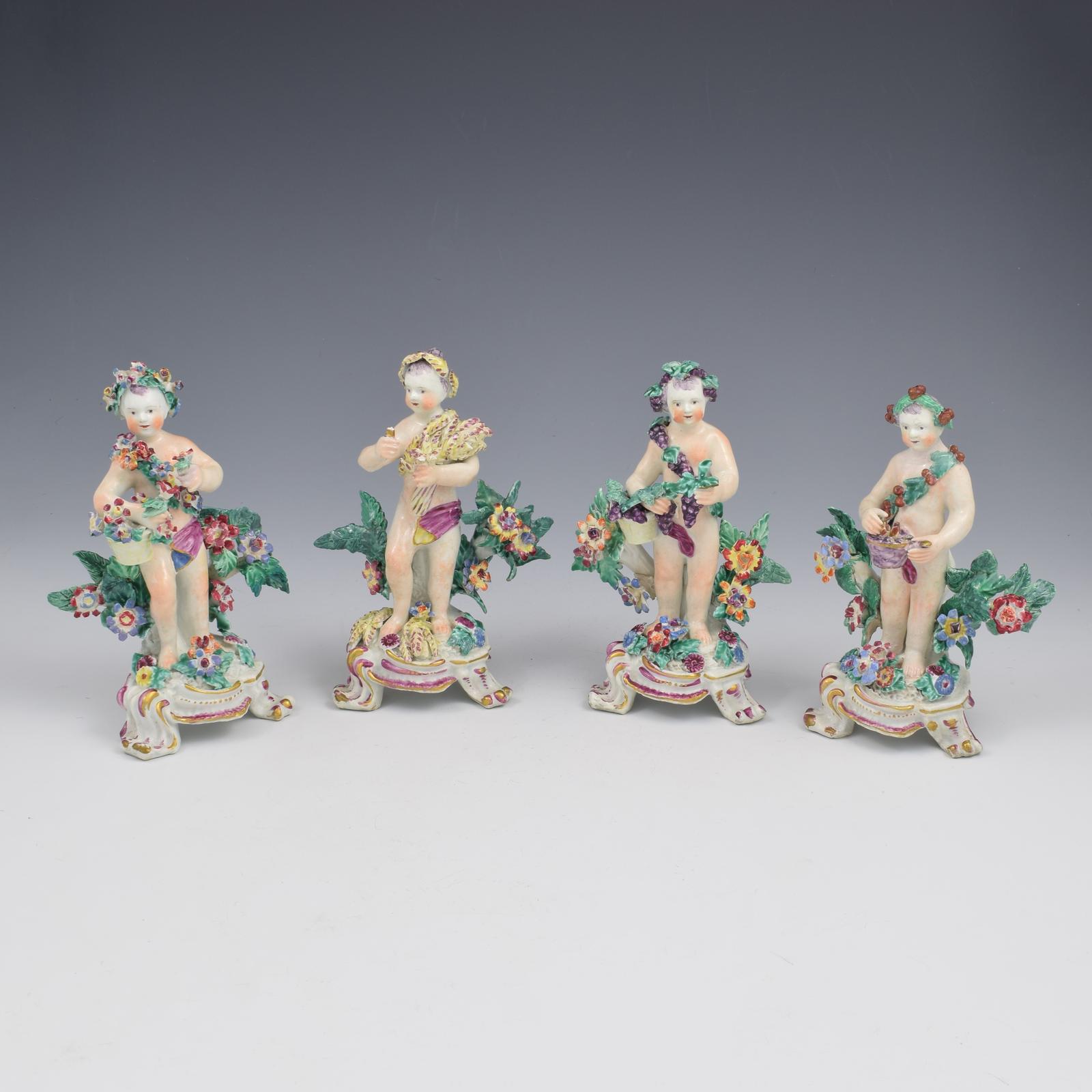 Bow Porcelain Allegorical Figures Rare Set of Four Seasons As Standing Putti c.1765 (1 of 29) Bow Porcelain Allegorical Figures Rare Set of Four Seasons As Standing Putti c.1765 (1 of 29)