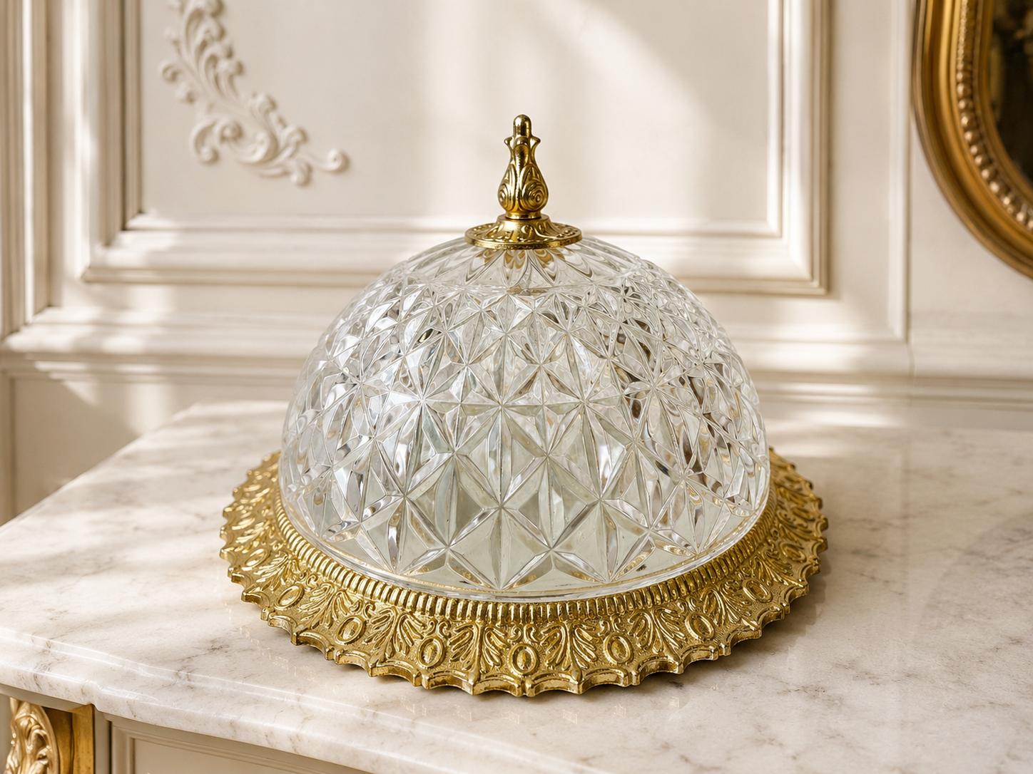 Ceiling Lamp Vintage French Brass Crystal Glass Pendant (1 of 11) Ceiling Lamp Vintage French Brass Crystal Glass Pendant (1 of 11)