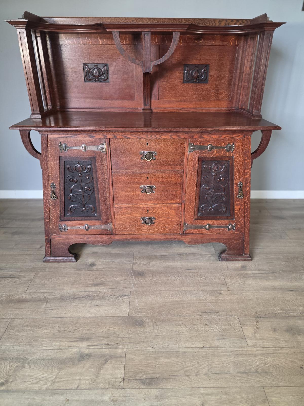 Antique Arts and Crafts 1890s Oak Sideboard (1 of 22)