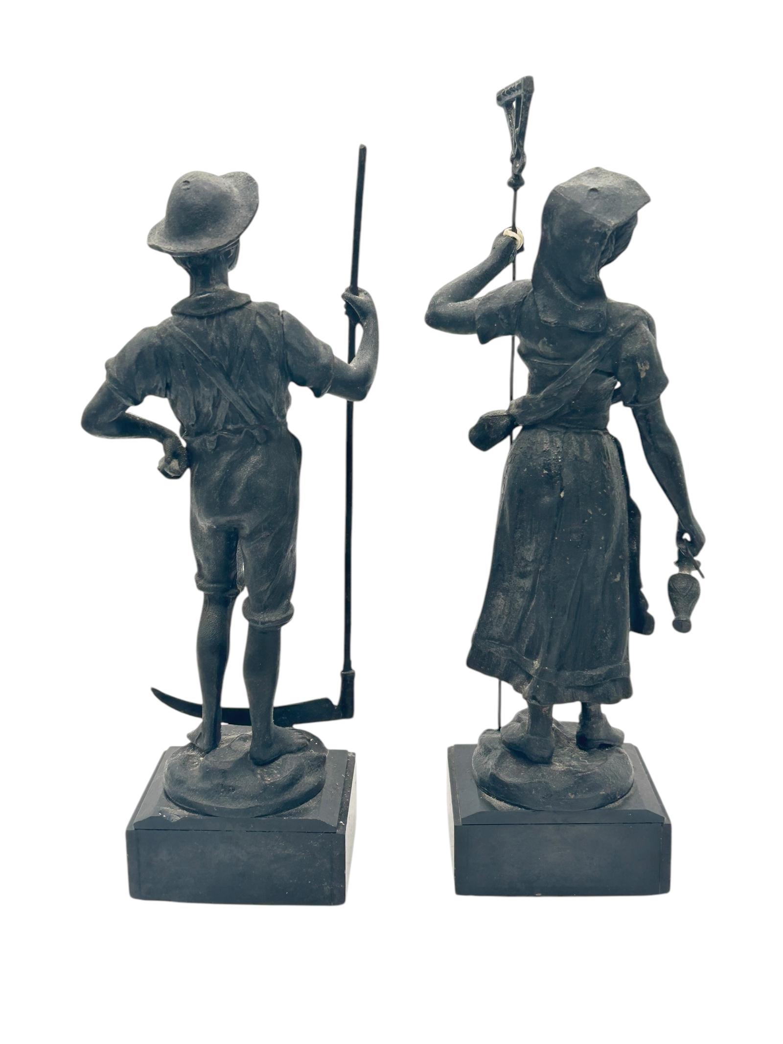 Lovely Farmer Figural Clock Garnitures – ca 1900 (1 of 9)