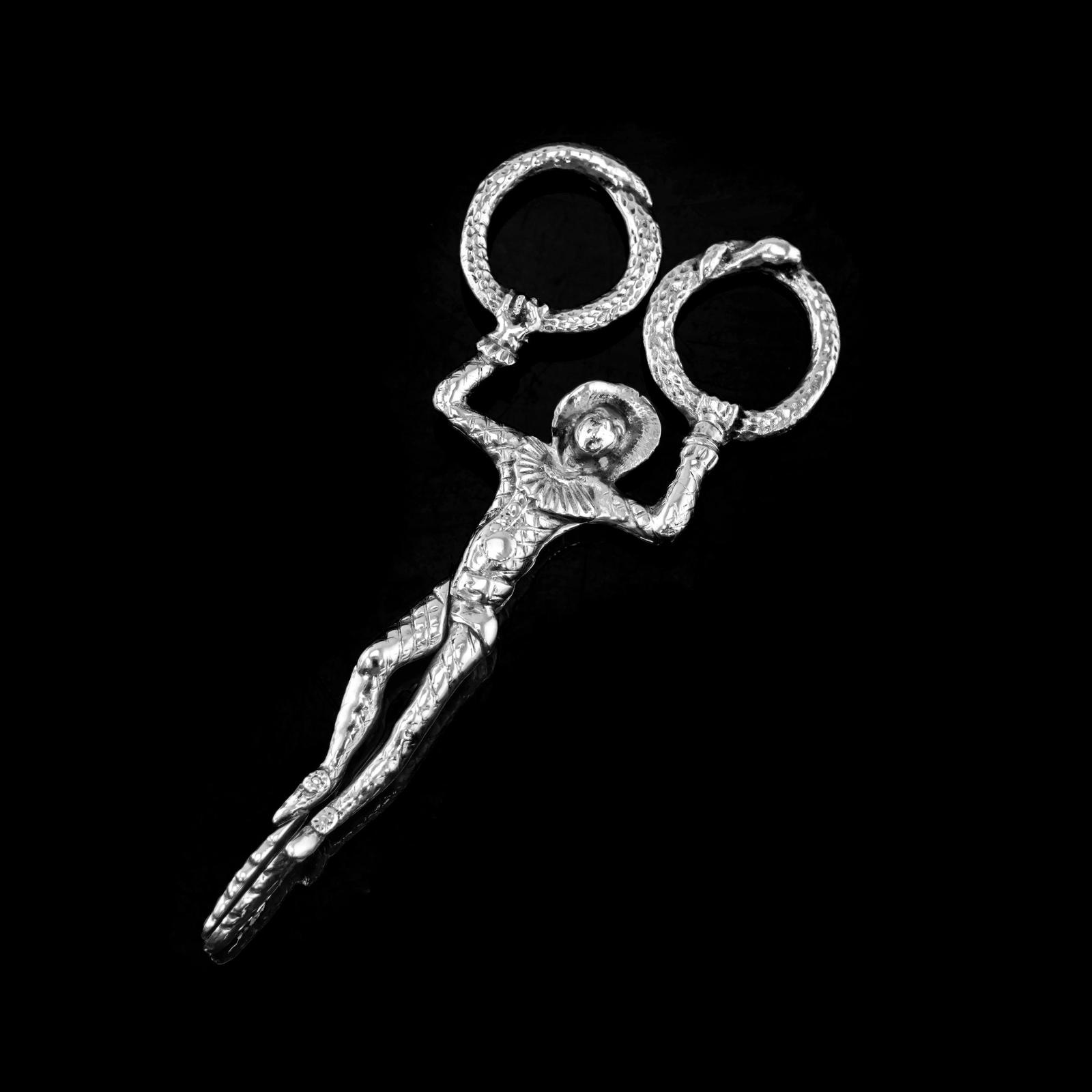 Antique Solid Silver Sugar Tongs/nips Harlequin Figural Design - Berthold Muller 1901 (1 of 13)