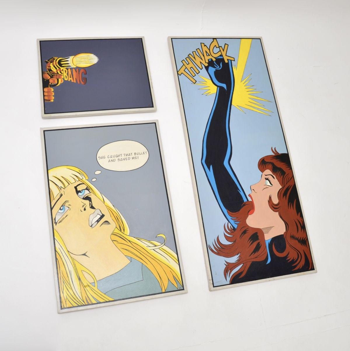 Vintage Comic Strip Oil Paintings of The Black Widow (1 of 13) Vintage Comic Strip Oil Paintings of The Black Widow (1 of 13)