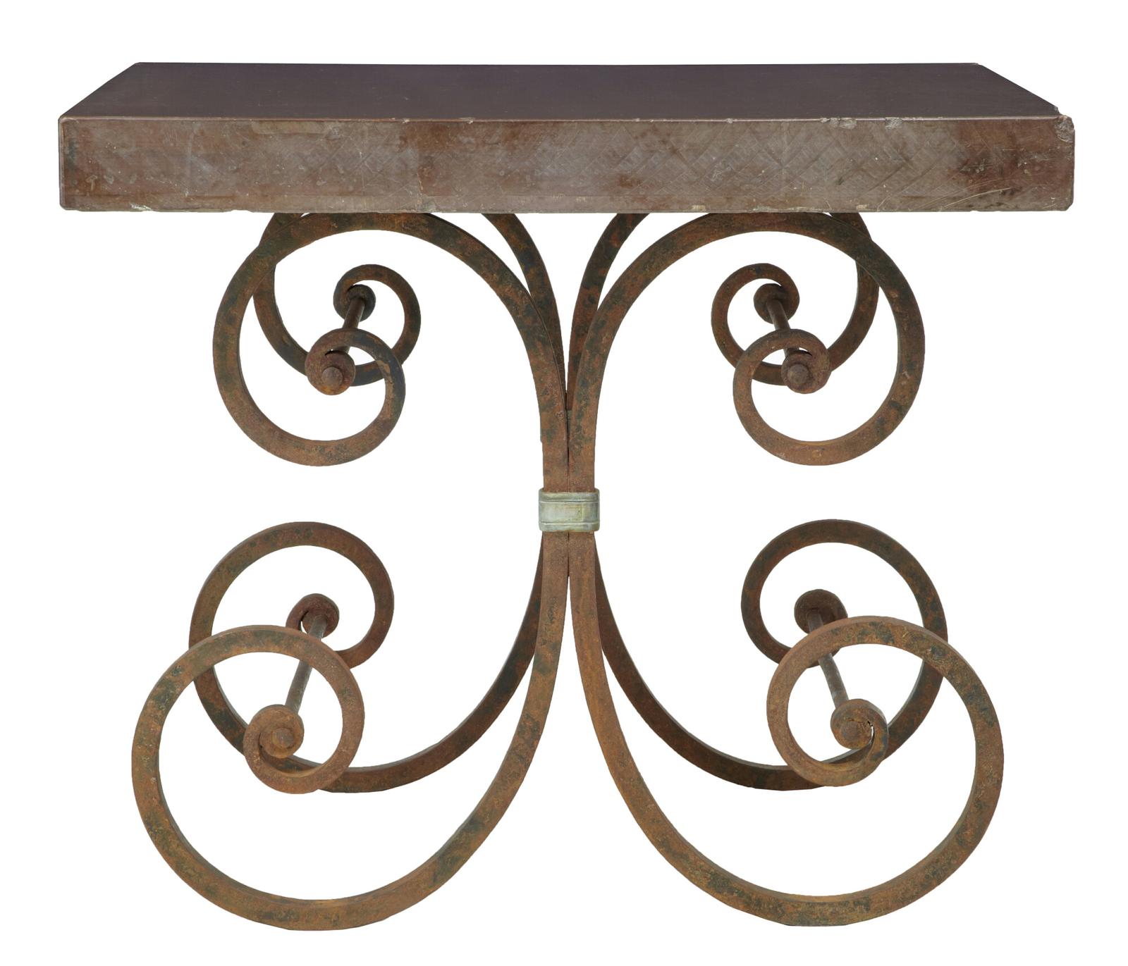 1920’s French Iron Baker Tables Marble Top (1 of 6)