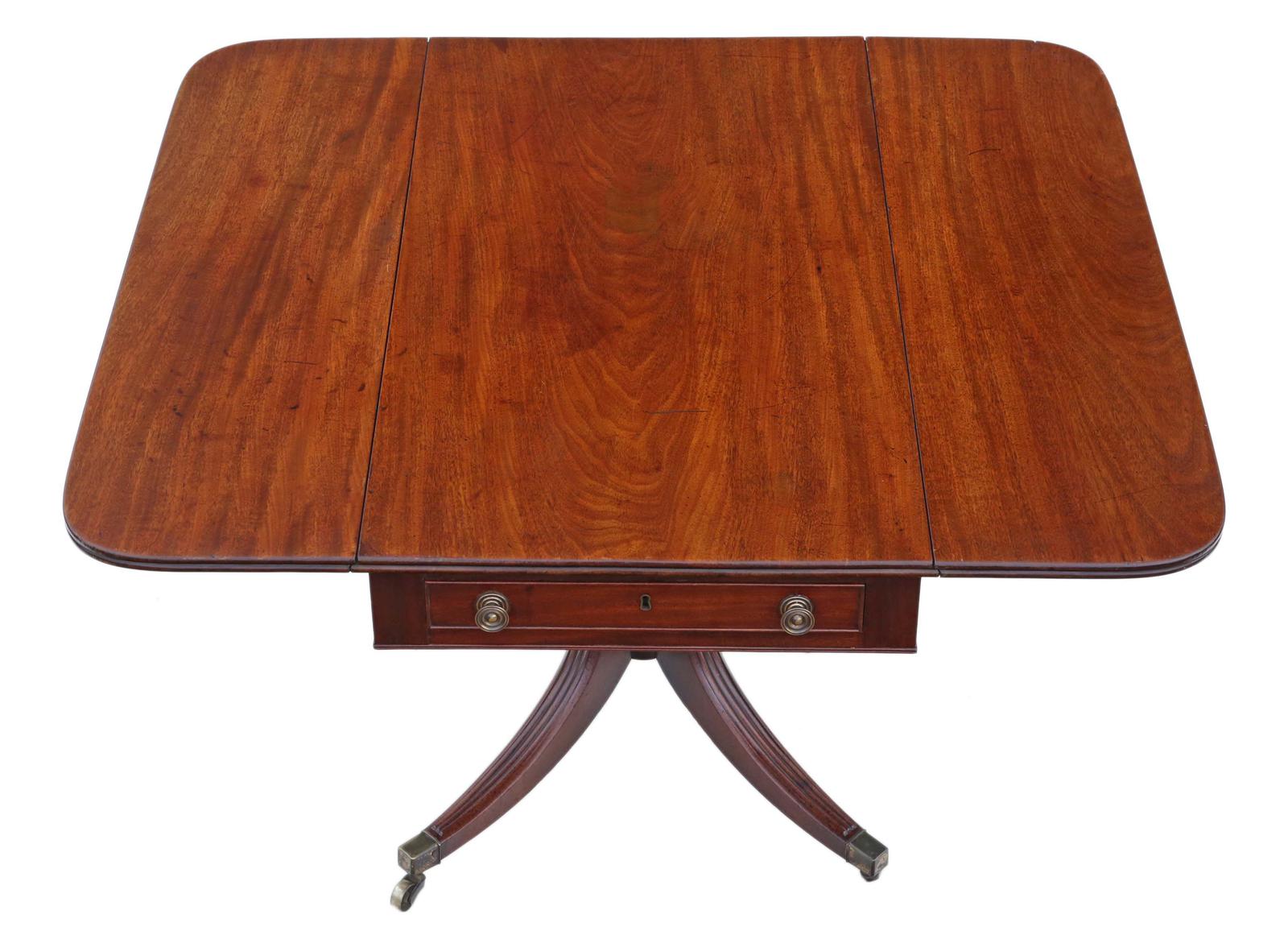 Mahogany Pedestal Pembroke Sofa Dining Table 19th Century c.1820 (1 of 11)