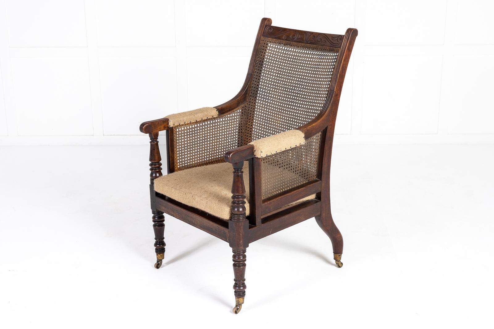 Regency Mahogany Bergère Library Armchair (in the Manner of Gillows) (1 of 8)