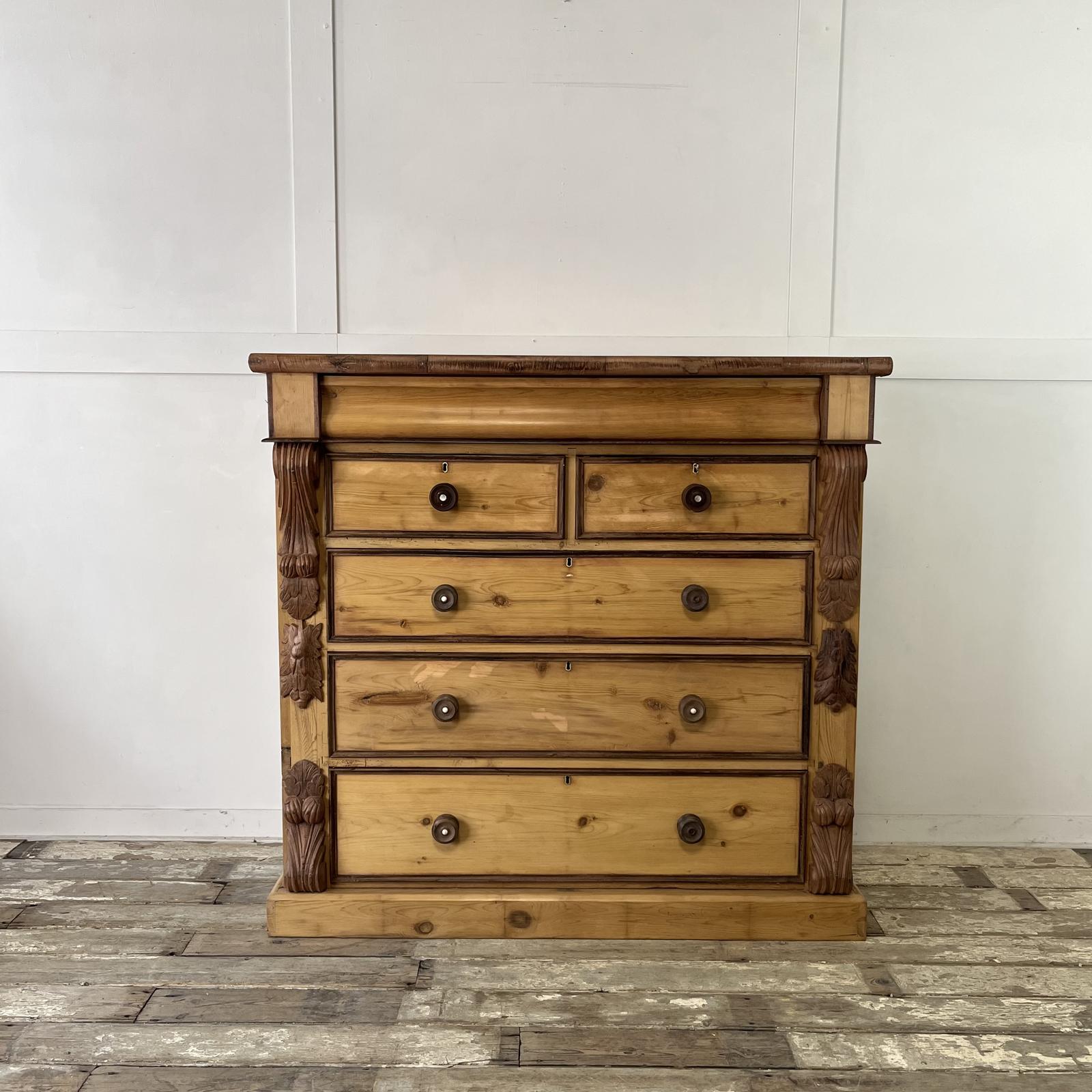 Victorian Pine and Mahogany Chest of Drawers (1 of 22)