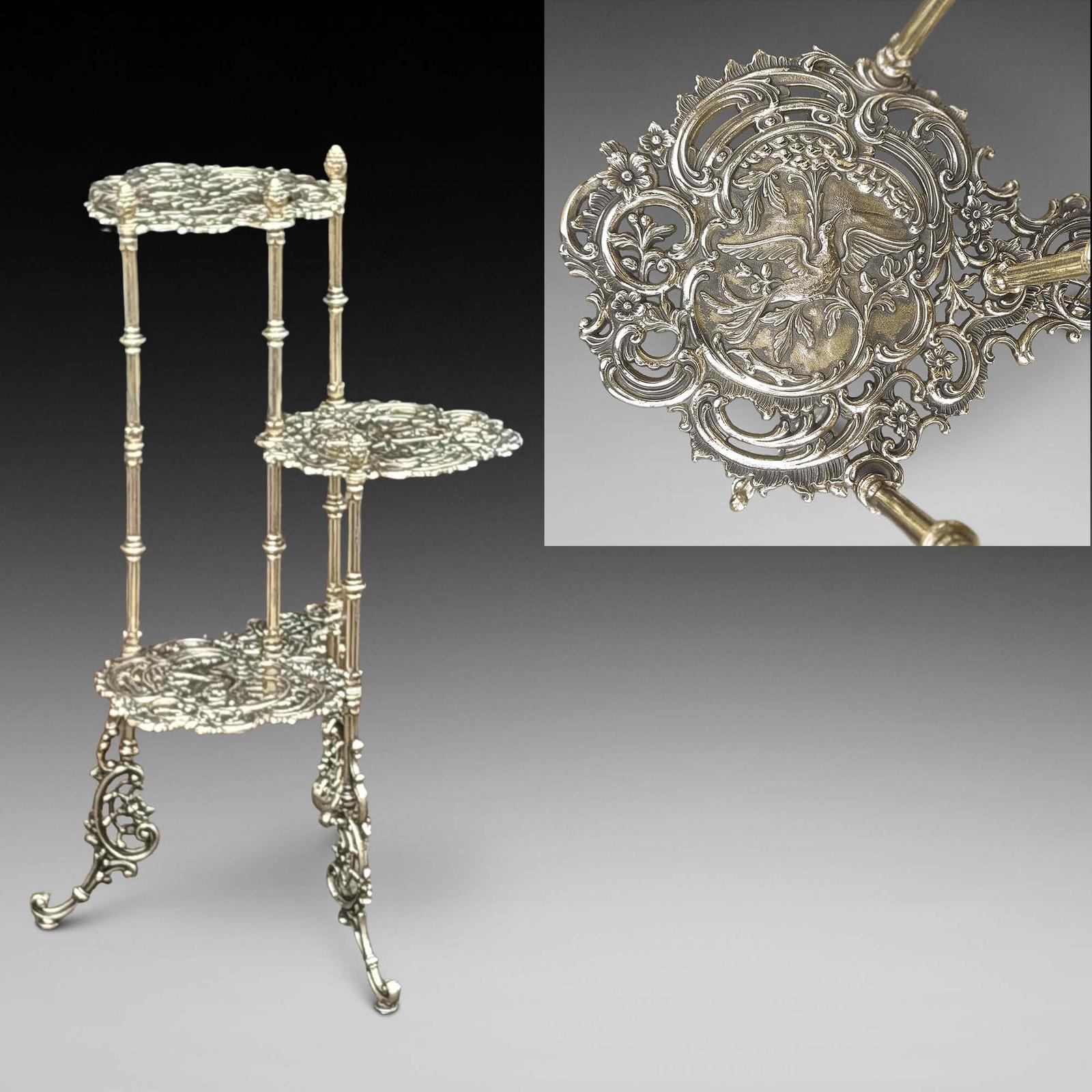 Victorian Ornate Brass Three Tier Stand (1 of 11) Victorian Ornate Brass Three Tier Stand (1 of 11)