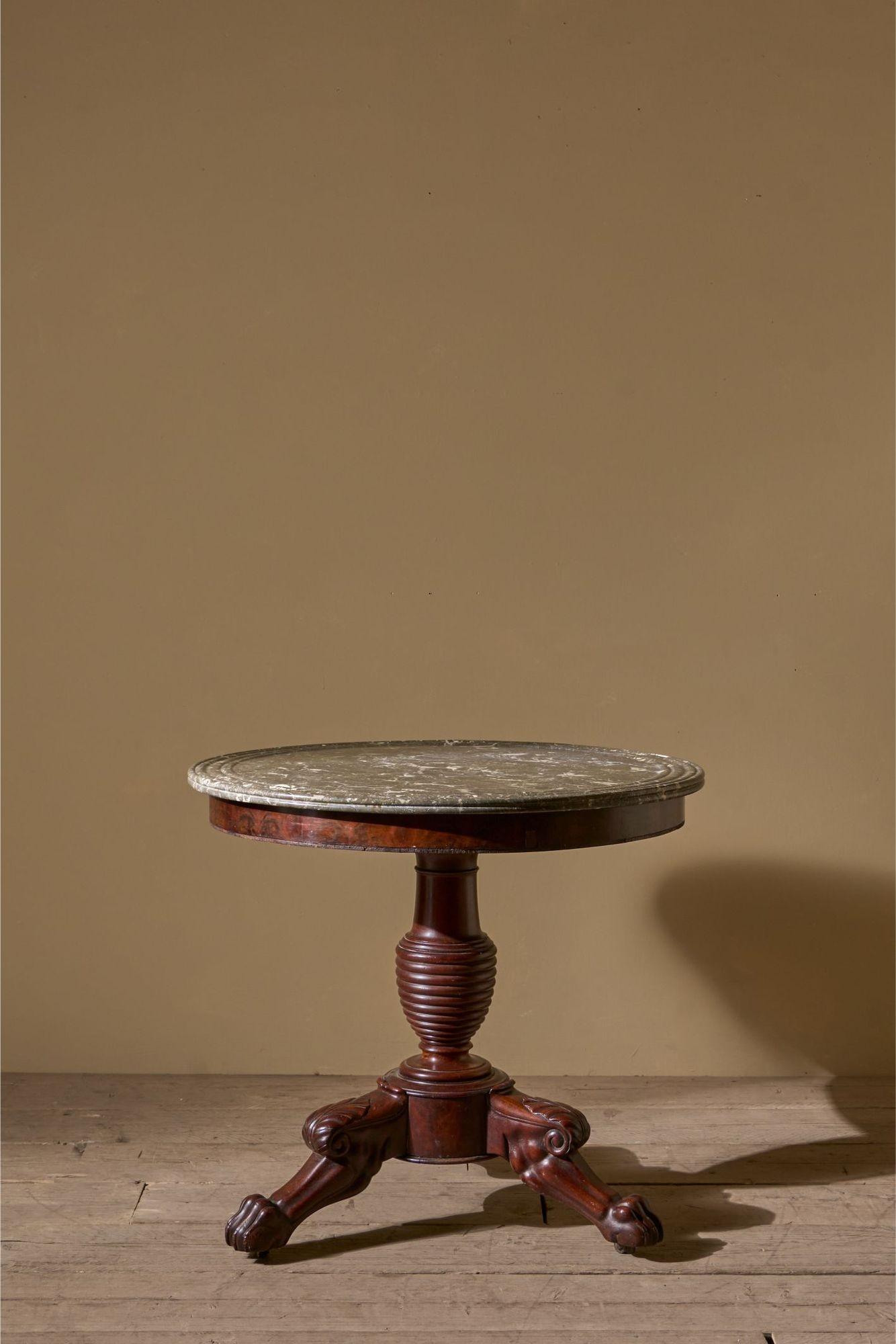 19th Century Mahogany and Grey Marble Gueridon Table (1 of 4) 19th Century Mahogany and Grey Marble Gueridon Table (1 of 4)