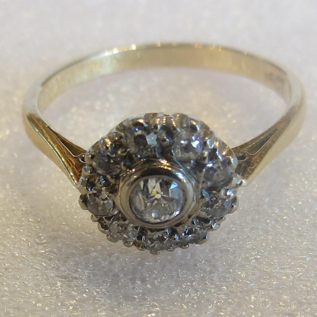 Antique 18ct Diamond Floral Cluster Ring (1 of 6) Antique 18ct Diamond Floral Cluster Ring (1 of 6)