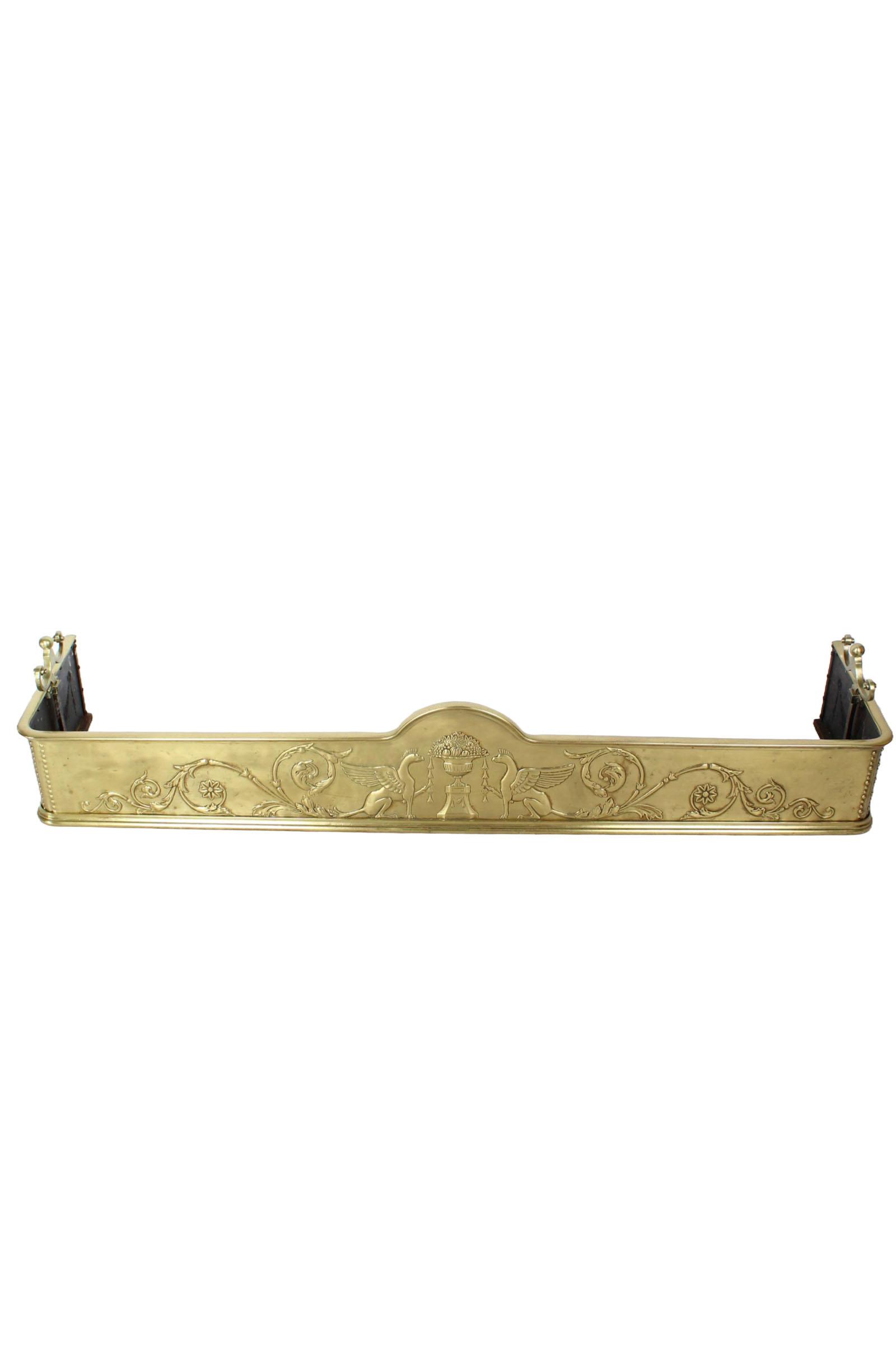 Large (4ft6) Victorian Brass Neoclassical Fire Fender (1 of 13)