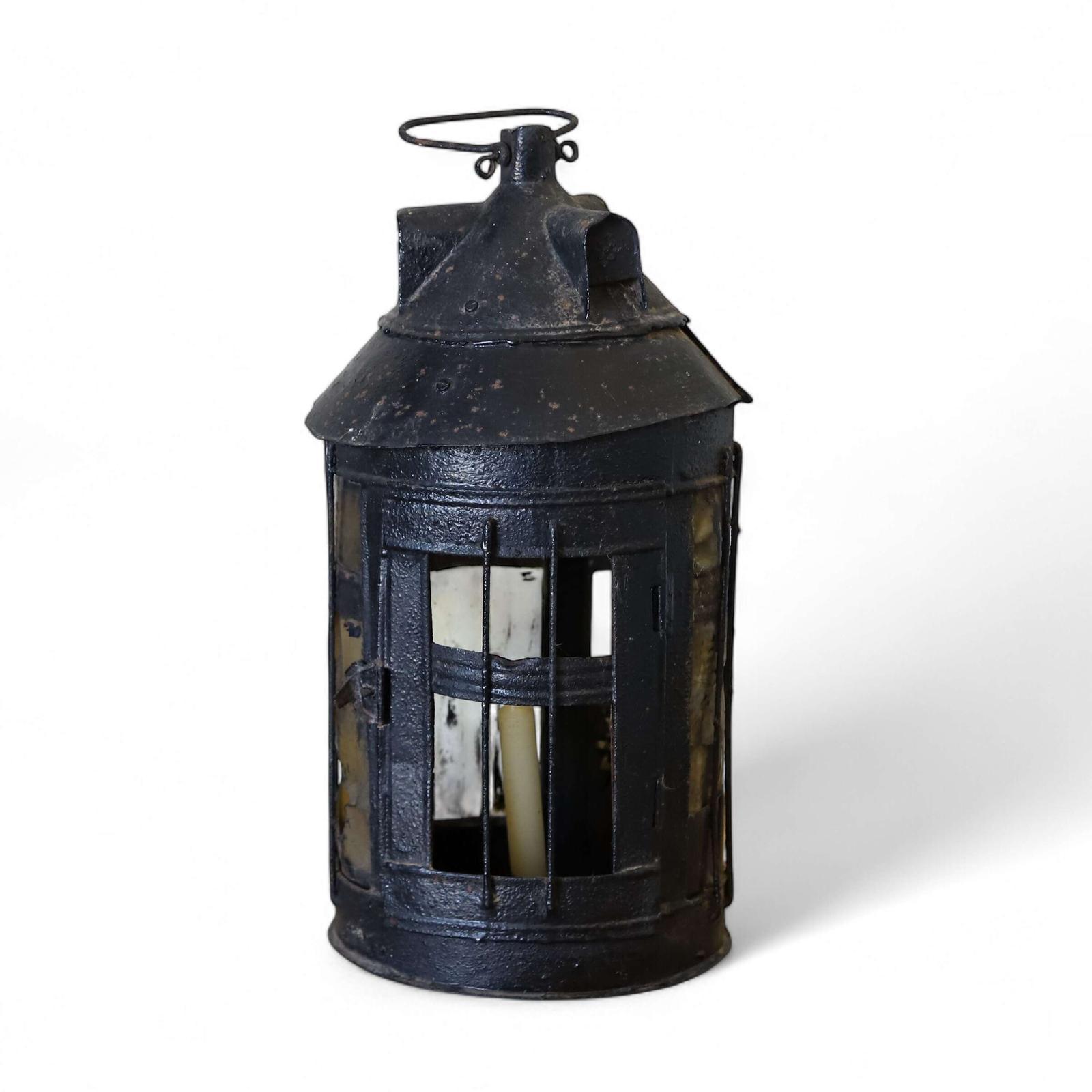 British Industrial 19th Century Bone “Knocker Upper’s” Lantern c.1880 - Tin & Horn Lamp (1 of 8)
