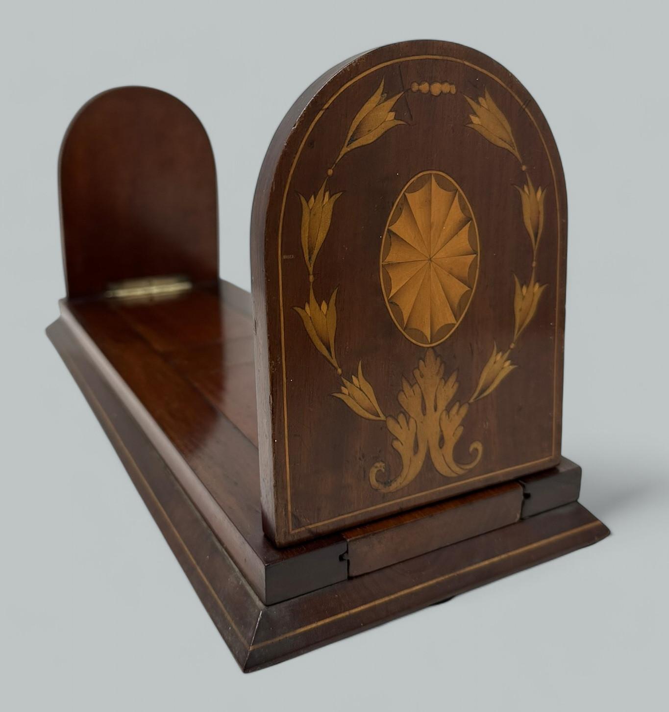 Antique Victorian Mahogany Inlaid Book Slide Bookcase 19th Century (1 of 9)