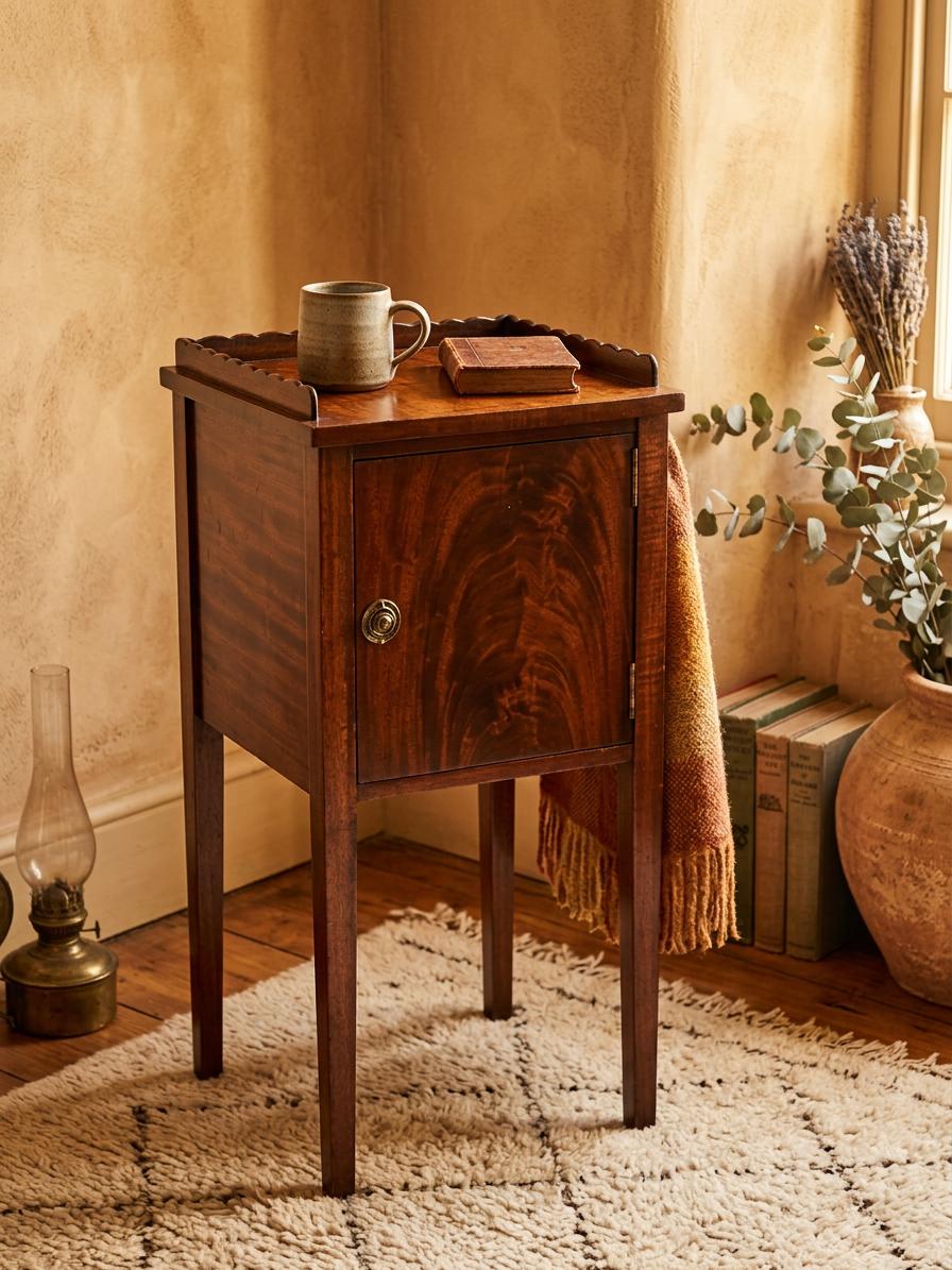 Antique Edwardian Mahogany Bedside Cabinet Plant Table with Single Cupboarded (1 of 11) Antique Edwardian Mahogany Bedside Cabinet Plant Table with Single Cupboarded (1 of 11)