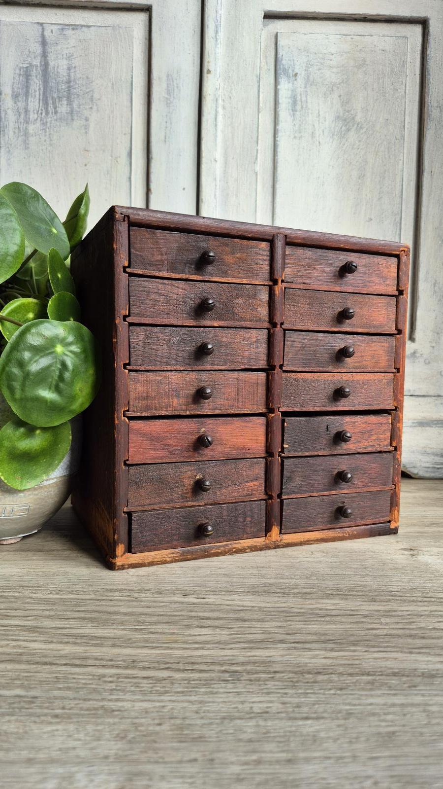 Antique Industrial Bank Of Drawers Miniature Drawers (1 of 22)