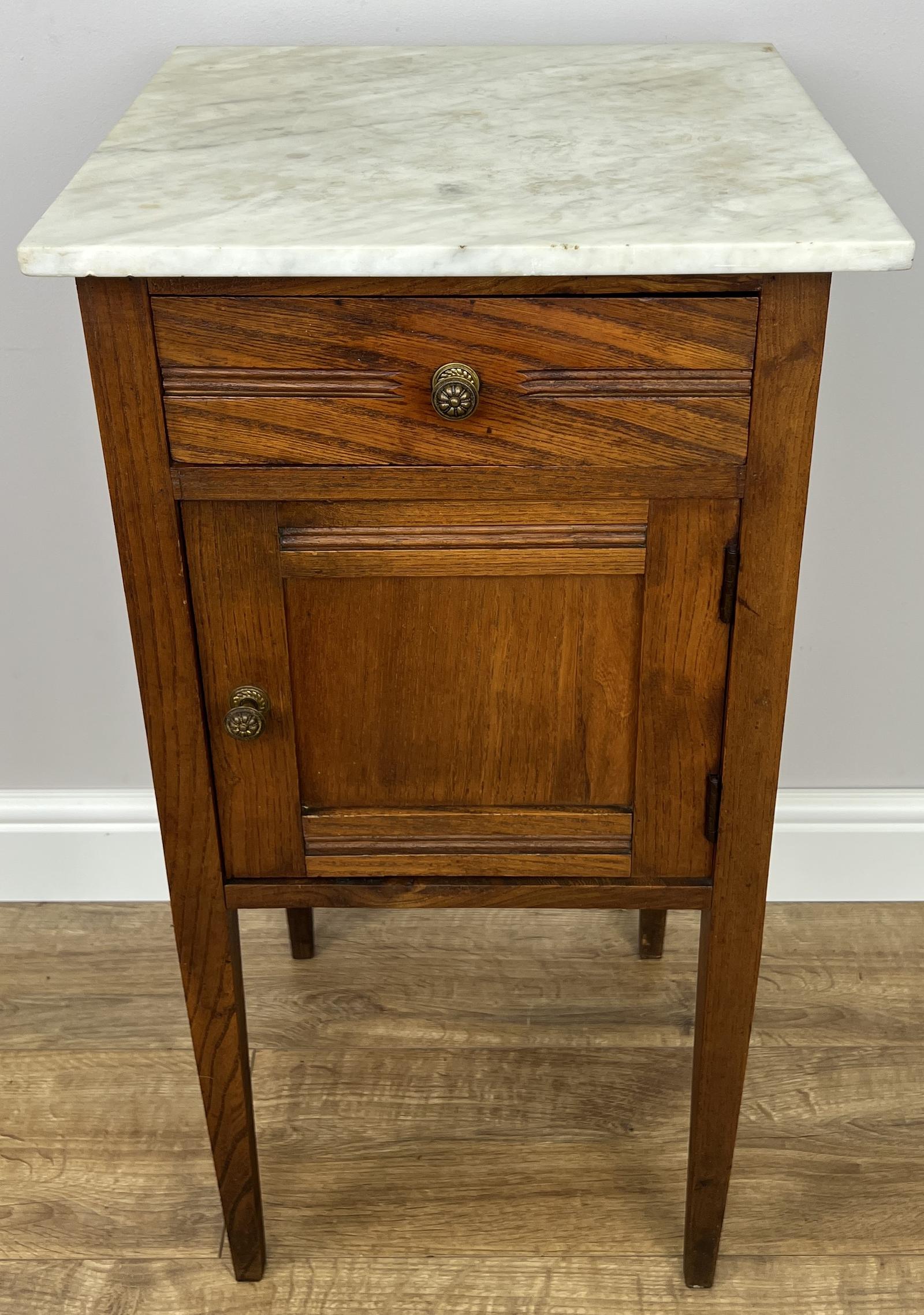 Bedside Table Antique French Style Marble Top Oak Cabinet Nightstand (1 of 11) Bedside Table Antique French Style Marble Top Oak Cabinet Nightstand (1 of 11)