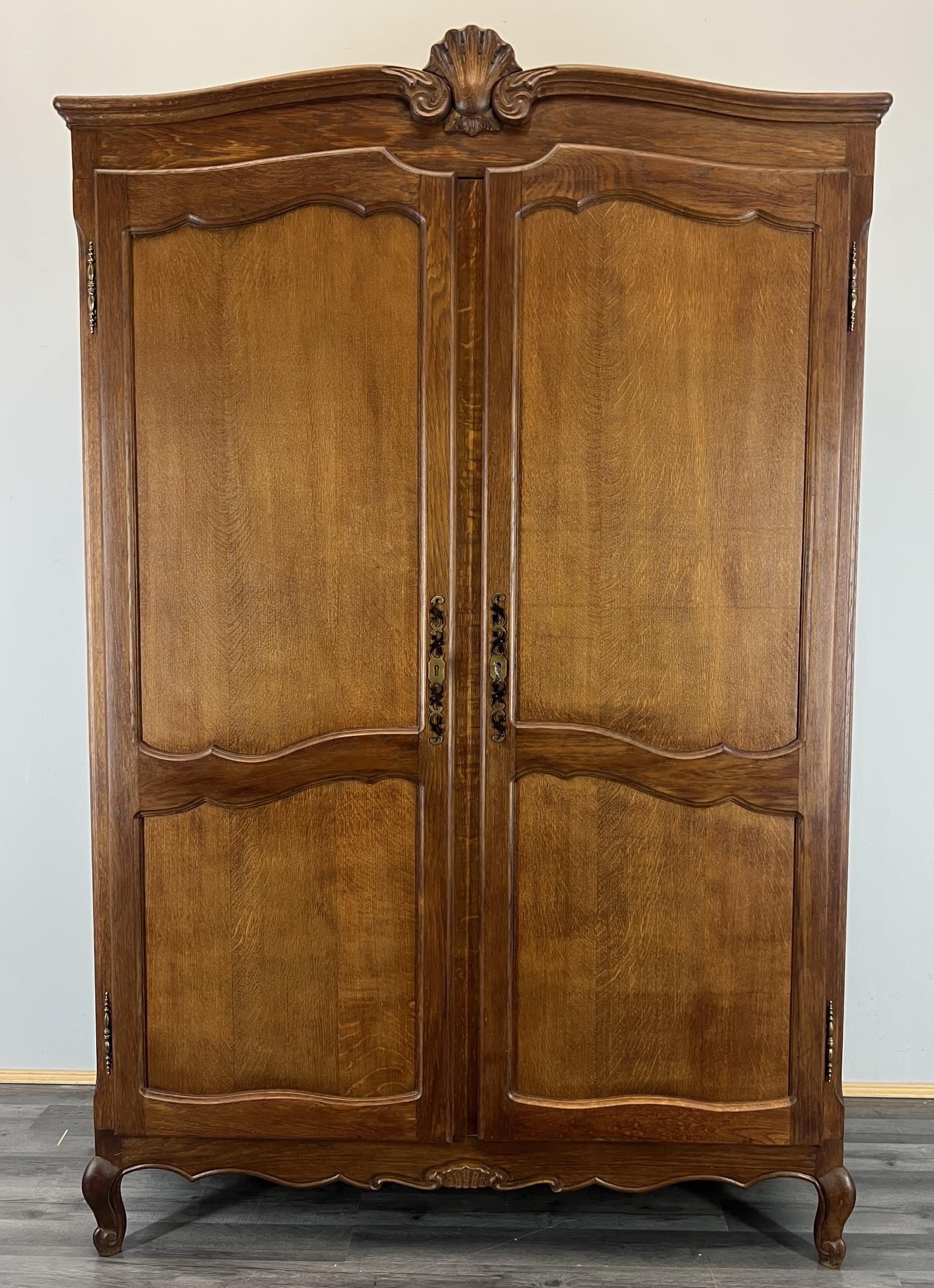 Wardrobe Vintage French Carved 2 Door Oak Armoire Closet (1 of 9) Wardrobe Vintage French Carved 2 Door Oak Armoire Closet (1 of 9)