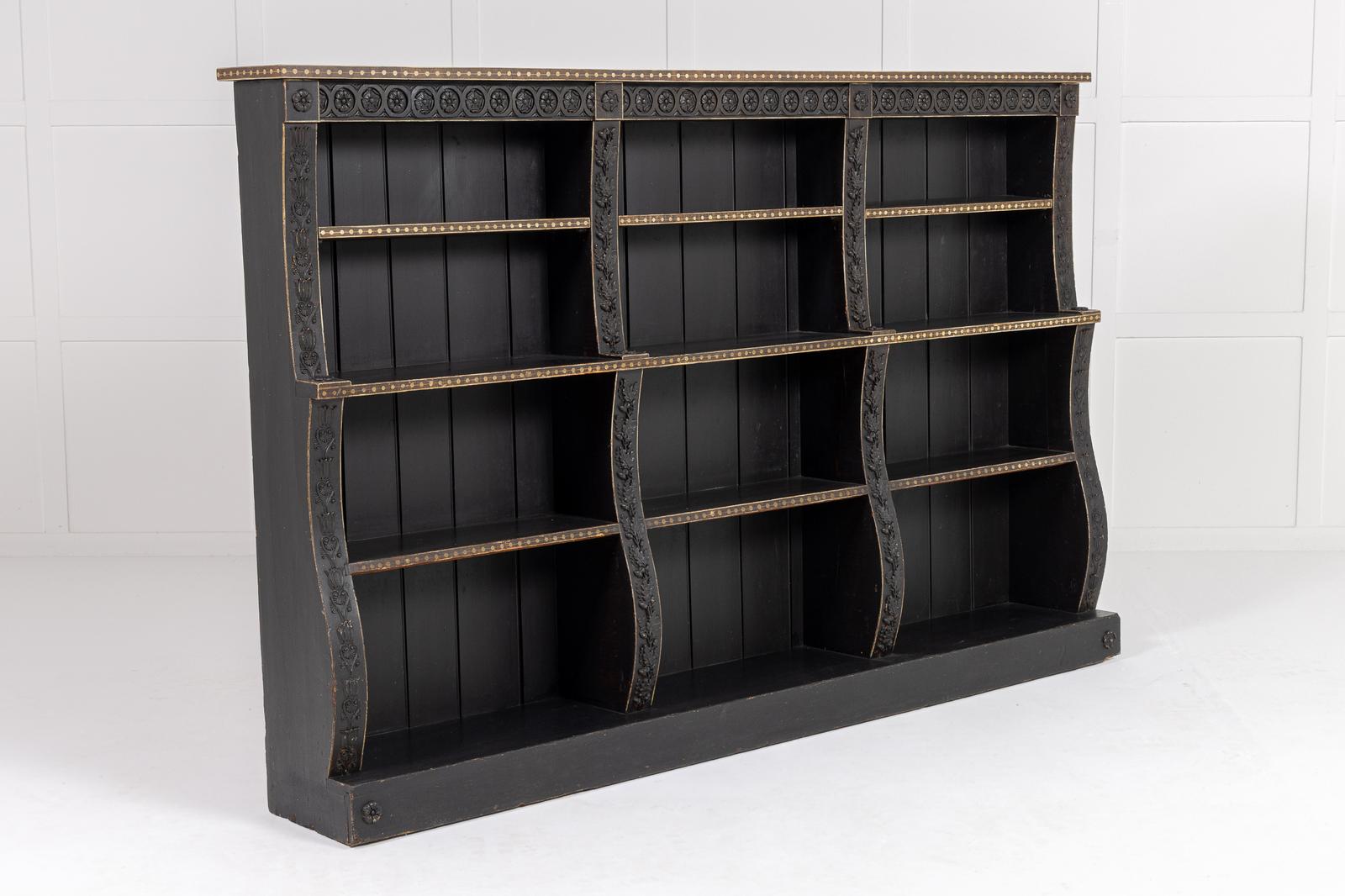 19th Century English Regency Painted Open Bookcase (1 of 8)